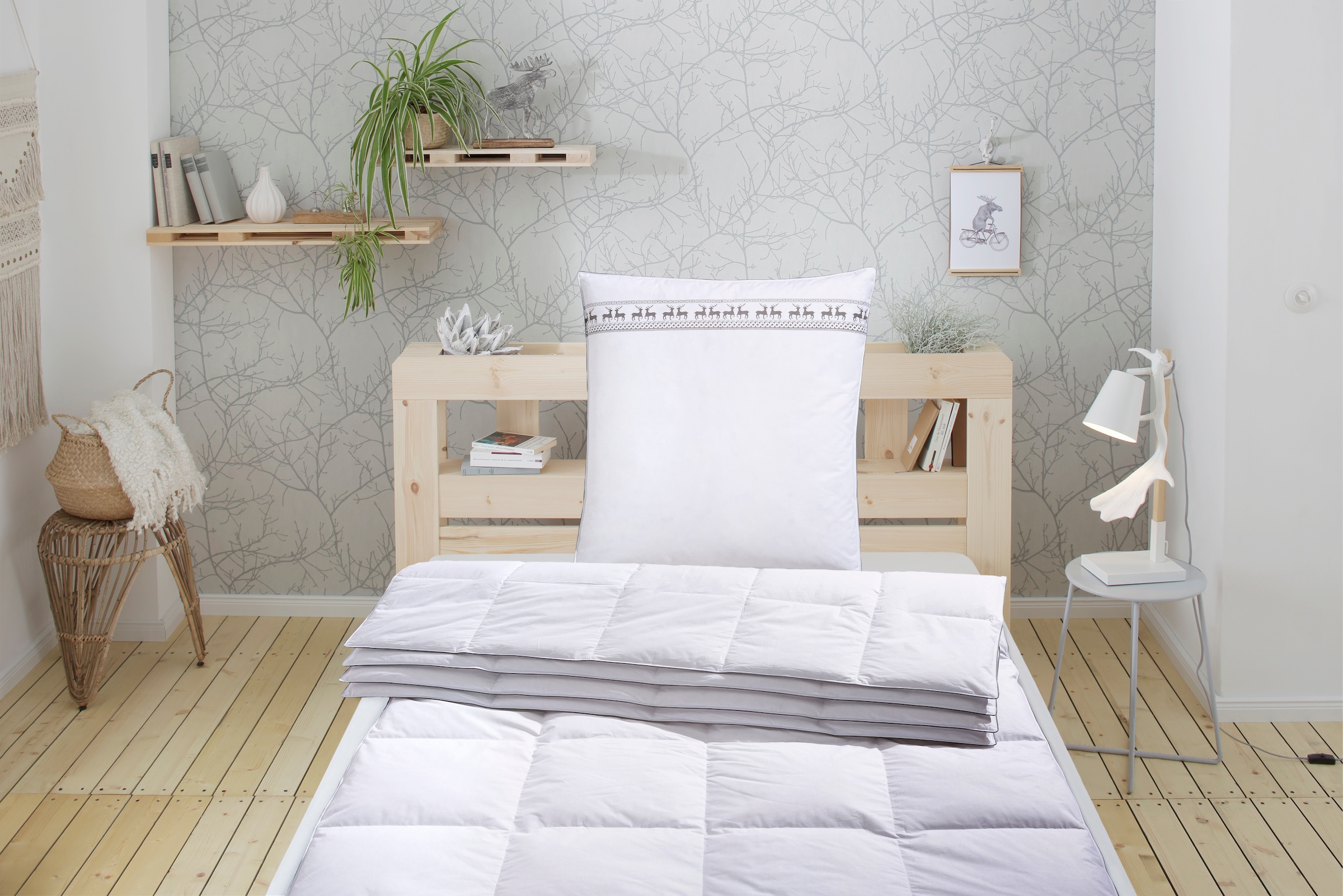 Image of GOODproduct Federkopfkissen "Sorsele Kopfkissen in 40x80 cm und 80x80 cm" Füllung: 90Federn10Daunen Bezug: Baumwolle 1 Stk. tlg. Kissen, Made in Germany