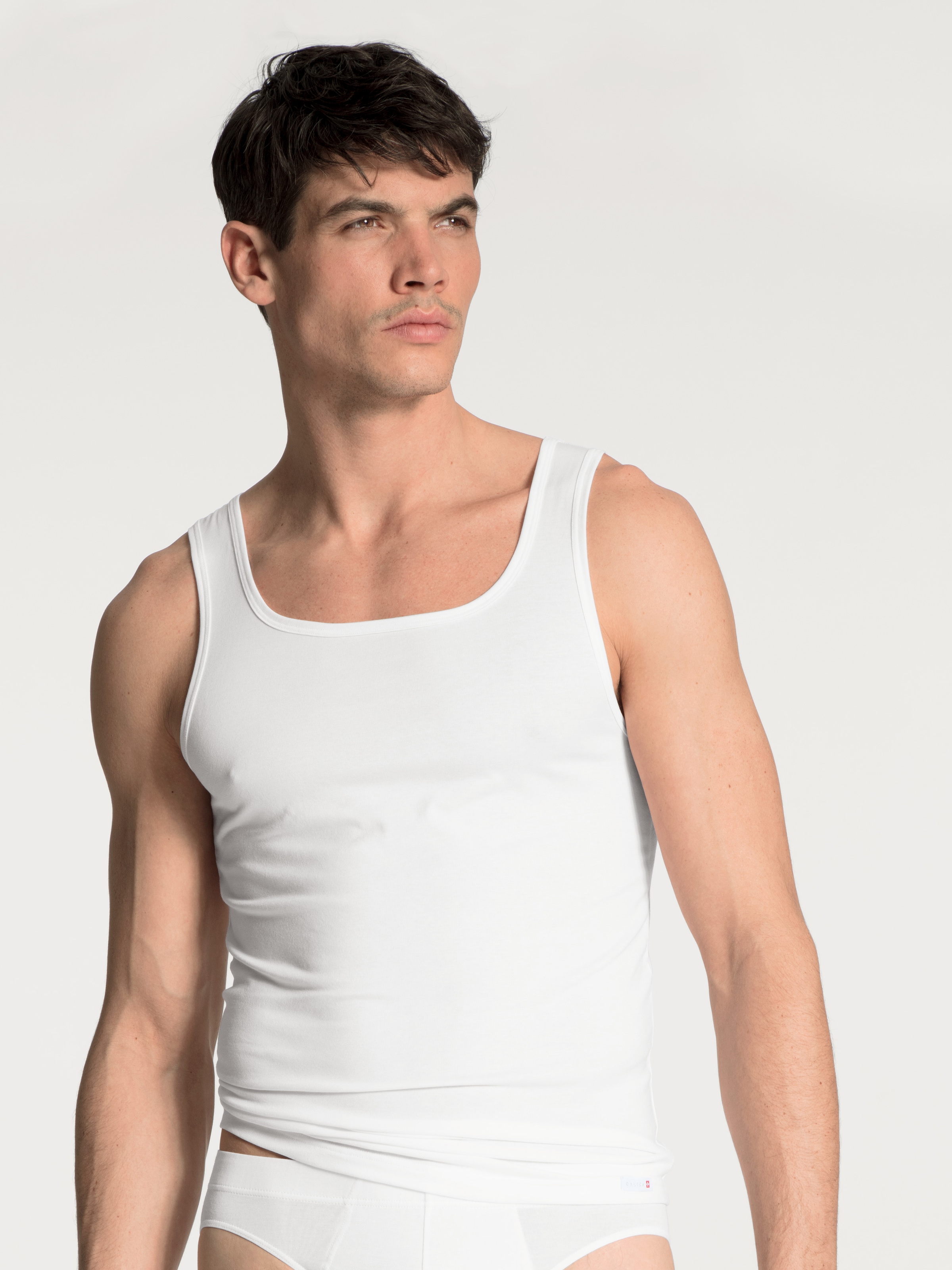 CALIDA Muskelshirt, Karree-Ausschnitt, breite Träger, Single Jersey, Baumwollmix