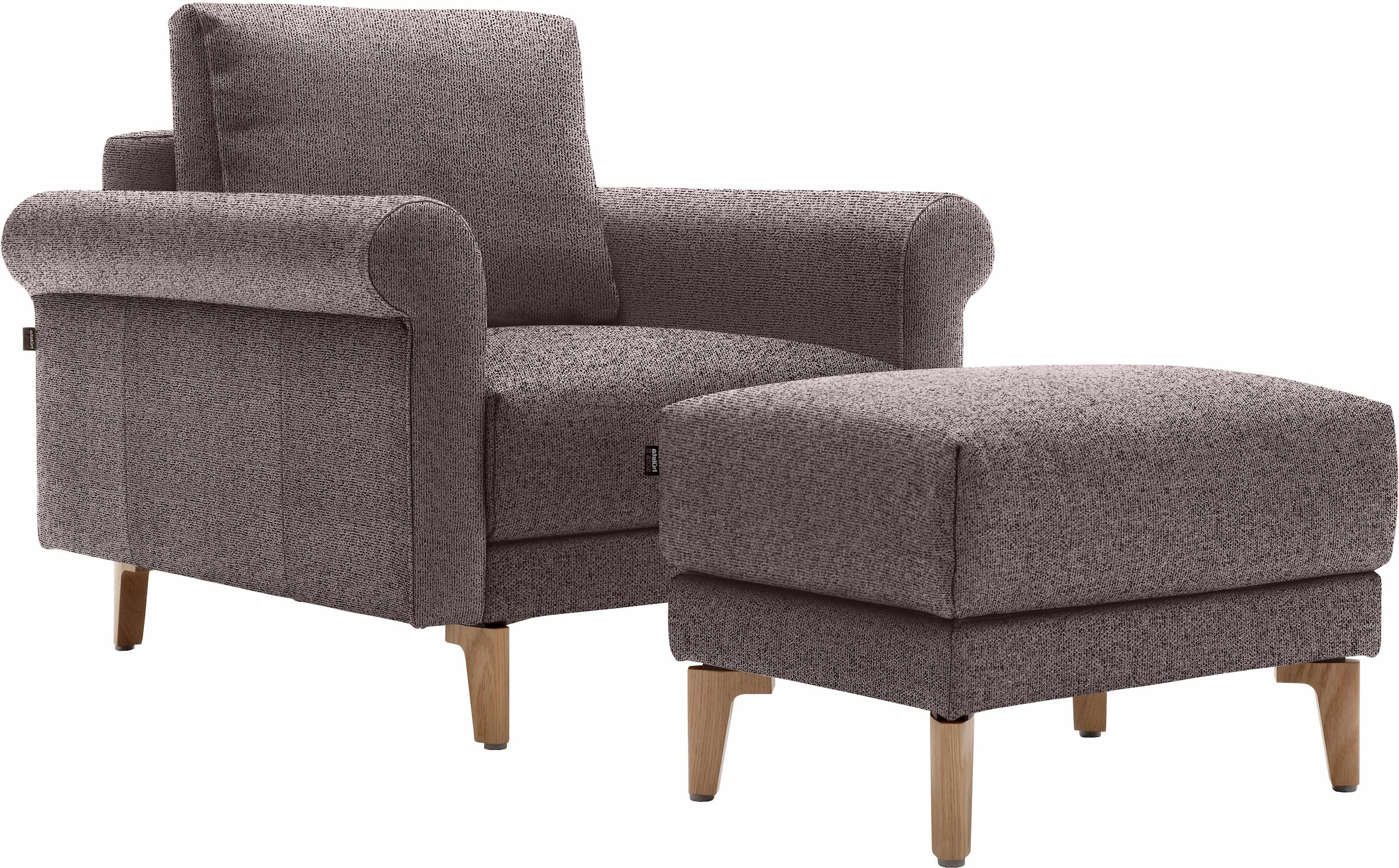 Creation BY ROLF BENZ Fauteuil »CR.450, Designsessel, Loungesessel« style maison de campagne moderne, avec grand confort d’assise, largeur 88 cm, pieds en noyer