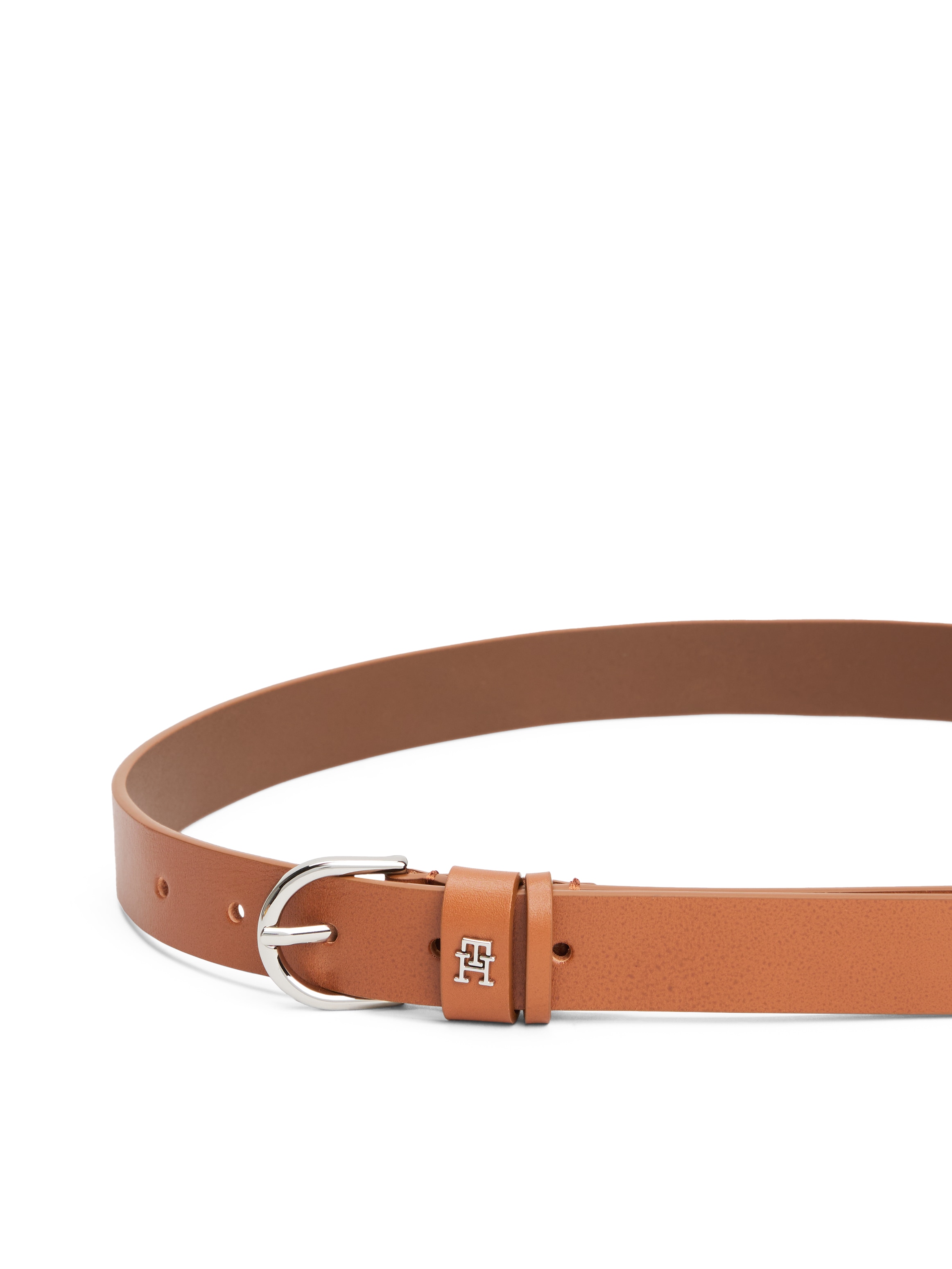 Tommy Hilfiger Ledergürtel »ESSENTIAL EFFORTLESS 2.5 cm breit SILVER« Einfachdornschliesse, Metallemblem