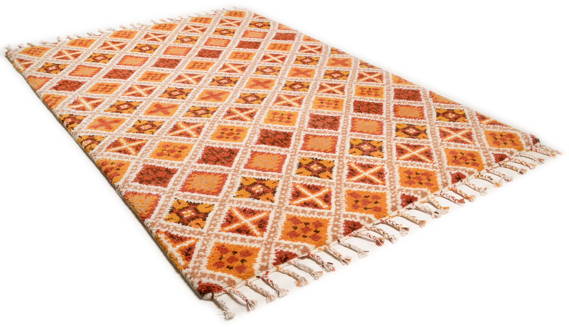 Image of THEKO Wollteppich »Marmoucha«, rechteckig, 24 mm Höhe, echter Berber Teppich, reine Wolle, handgeknüpft, mit Fransen, ideal im Wohnzimmer & Schlafzimmer bei Ackermann Versand Schweiz