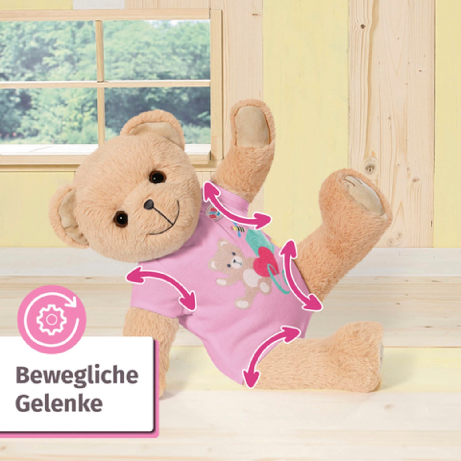 Baby Born Kuscheltier »Teddy Bär, pink«, inklusive Strampler - Teddybär