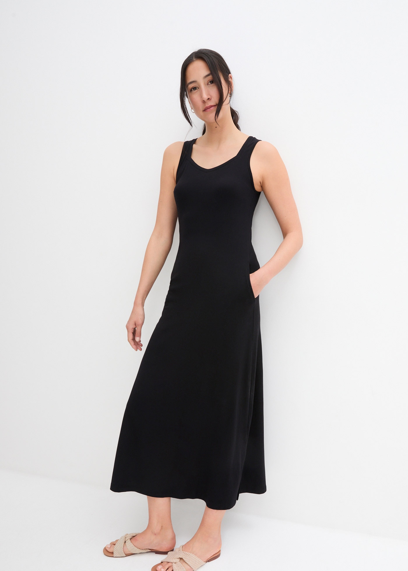 Image of bonprix Maxikleid aus Jersey-Material, mit Viskose-Anteil, lässige Passform