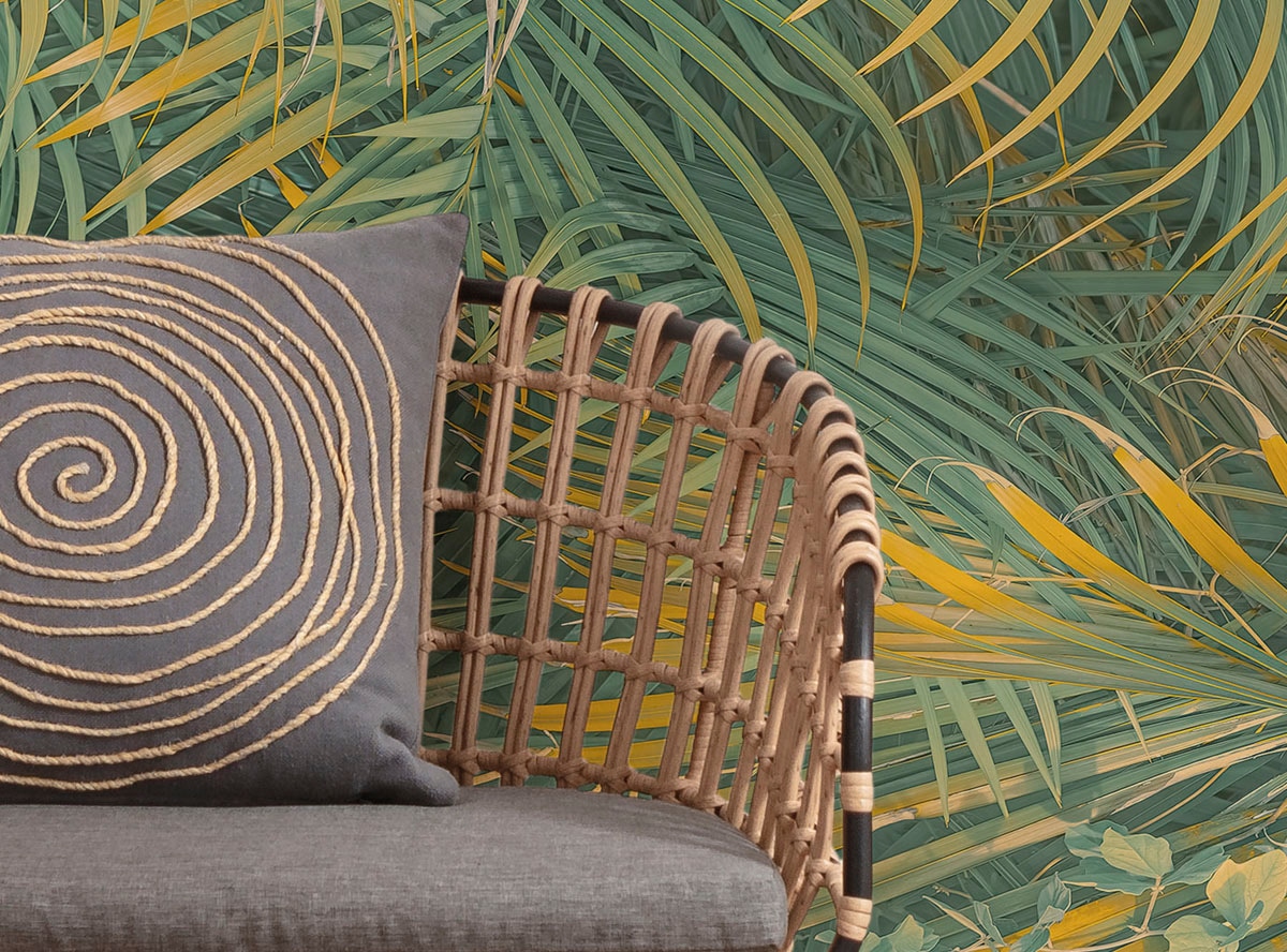 Komar Fototapete »Digitaldruck Vlies - Neon Fern - Grösse 200 x 250 cm«, bedruckt, Wohnzimmer, Schlafzimmer