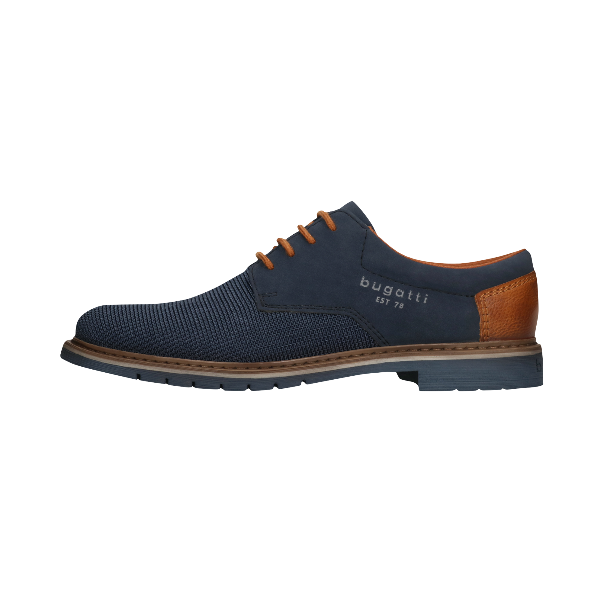 bugatti Schnürschuh  Blockabsatz, Businessschuh, Abendschuh mit Logoprägung