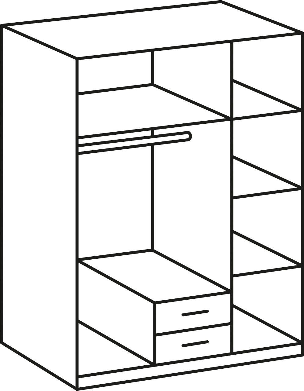 Wimex Kleiderschrank »Cork«, wahlweise in 135cm oder 180cm breit