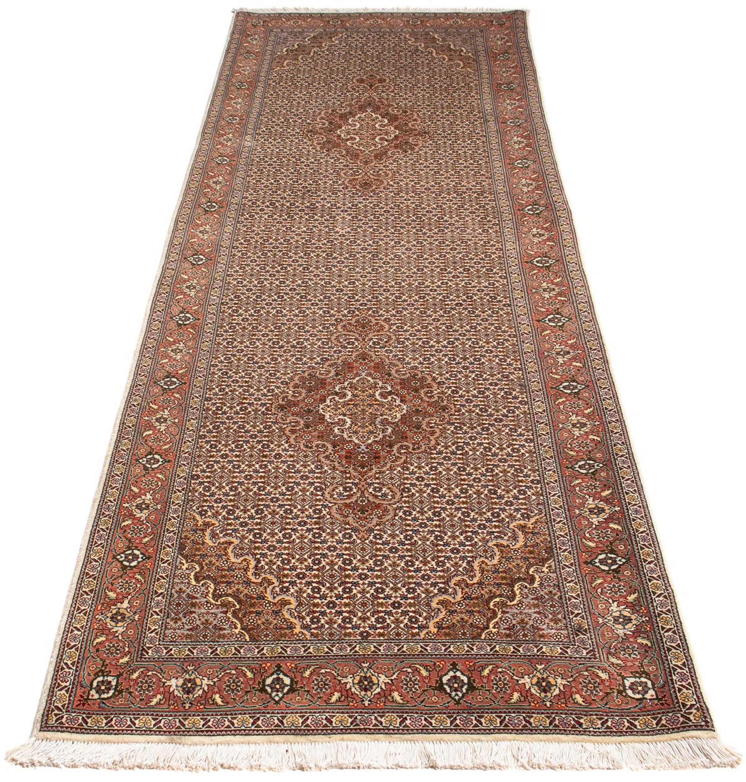 Image of morgenland Orientteppich »Perser - Täbriz - 302 x 85 cm - hellbraun«, rechteckig, 10 mm Höhe, Wohnzimmer, Handgeknüpft, Einzelstück mit Zertifikat bei Ackermann Versand Schweiz