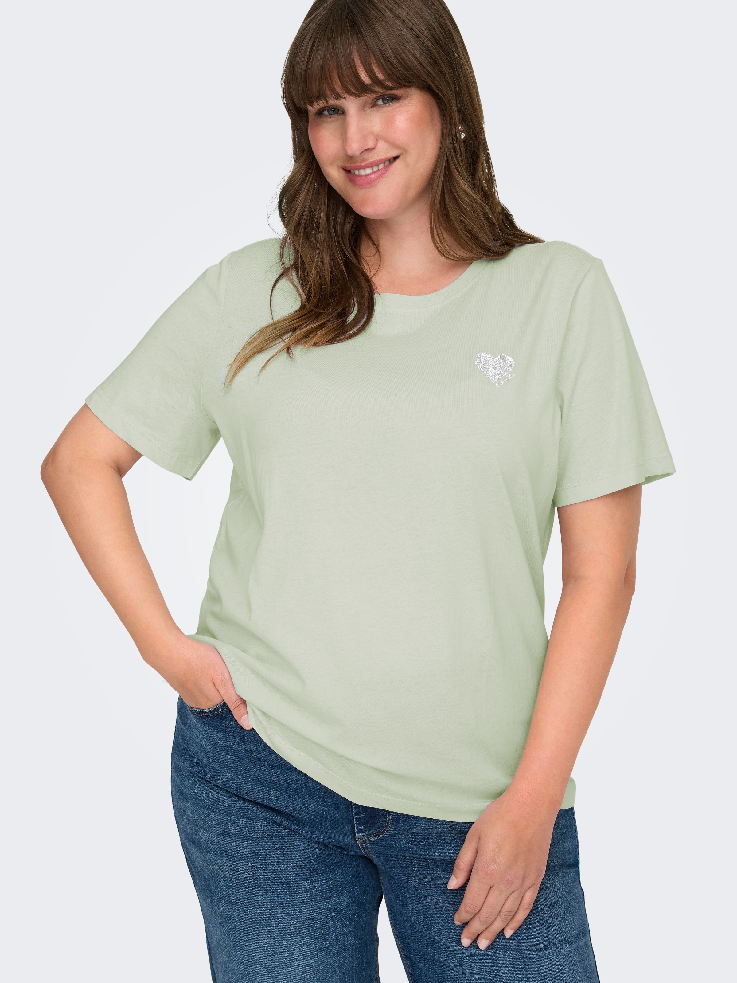 ONLY CARMAKOMA T-Shirt »CARKITA LIFE S/S LOGO TOP JRS NOOS« Baumwolle, regular fit