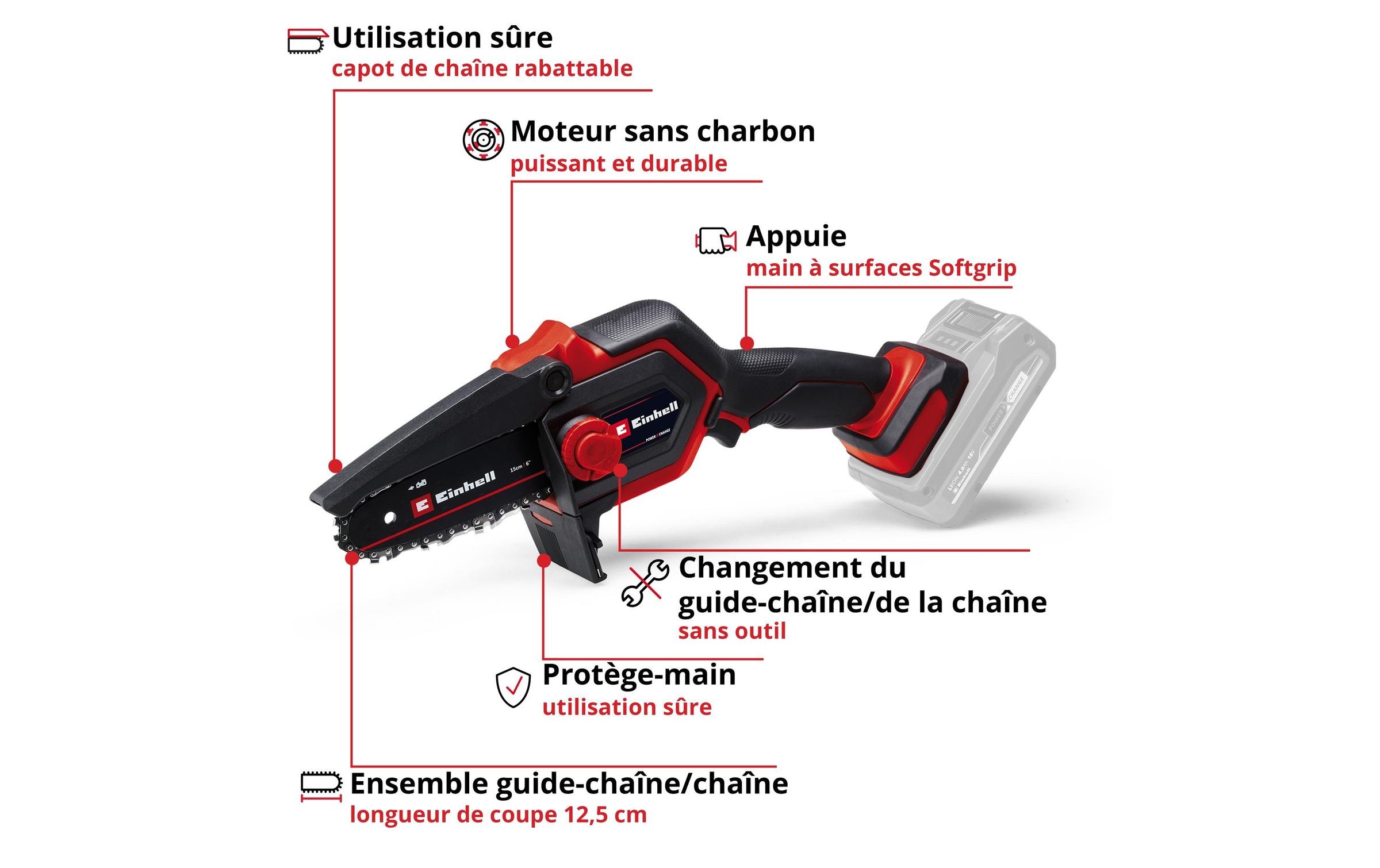 Einhell Akku-Kettensäge »Einhell GE-PS 18/15 Li 12.5 cm Schnittlänge, Holster Kit«
