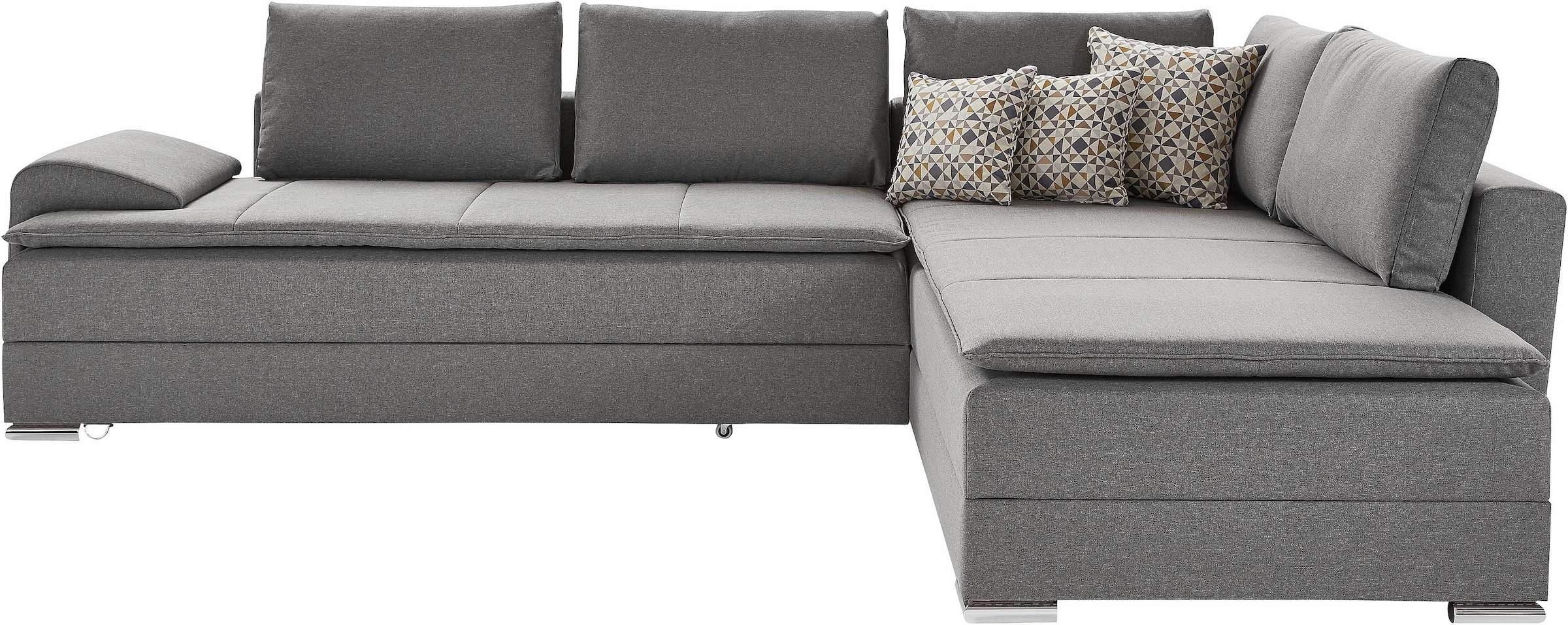 INOSIGN Ecksofa »Boxspringbett Night & Day L-Form mit Dauer-Schlaffunktion mit Armlehne«, mit Boxspring-Bettfunktion 180x200 cm und Bettkasten, Dauerschläfer!