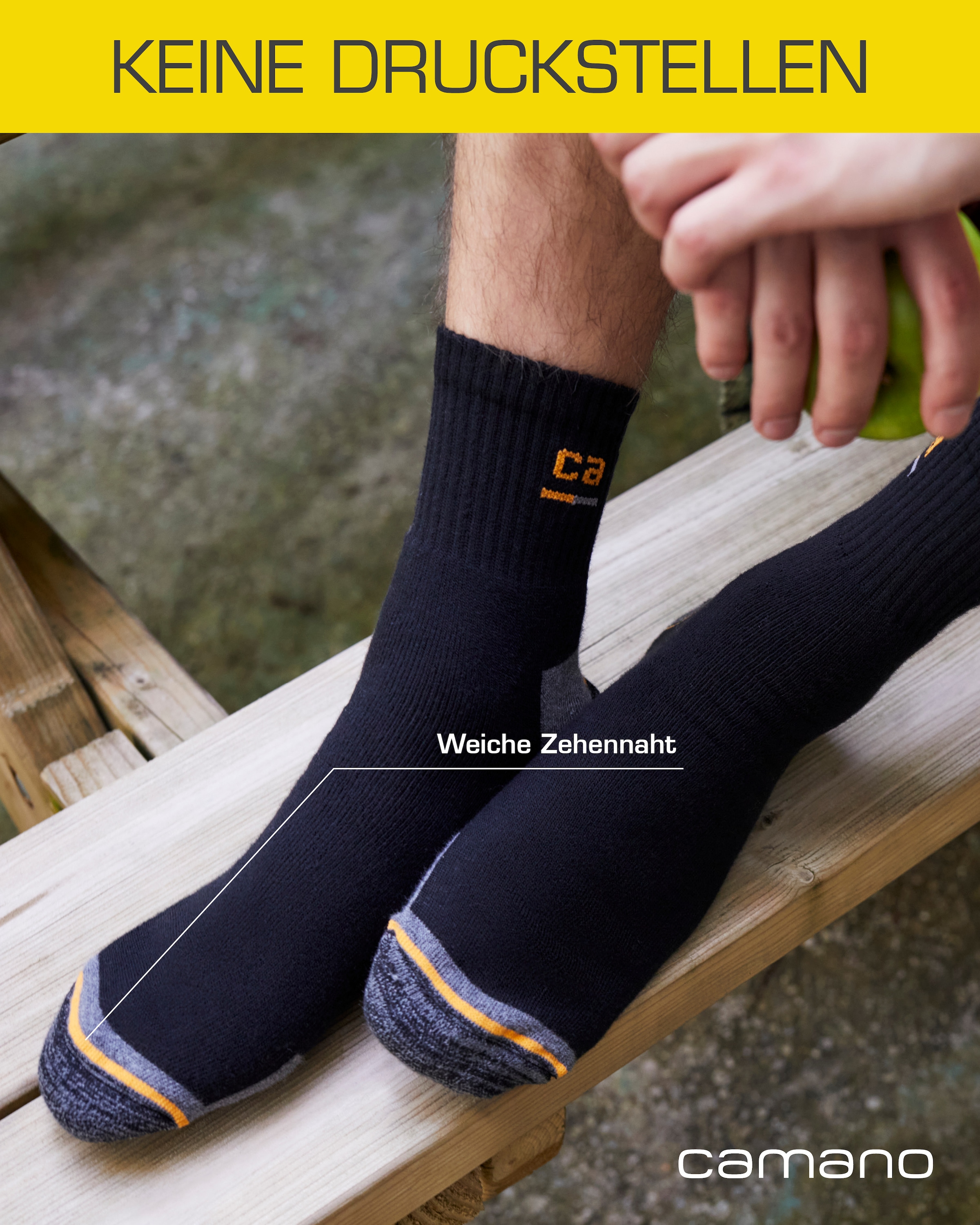 Camano Chaussettes de travail »work« 9 Couple tlg. verstärkte Belastungszonen, atmungsaktiv, gepolstert