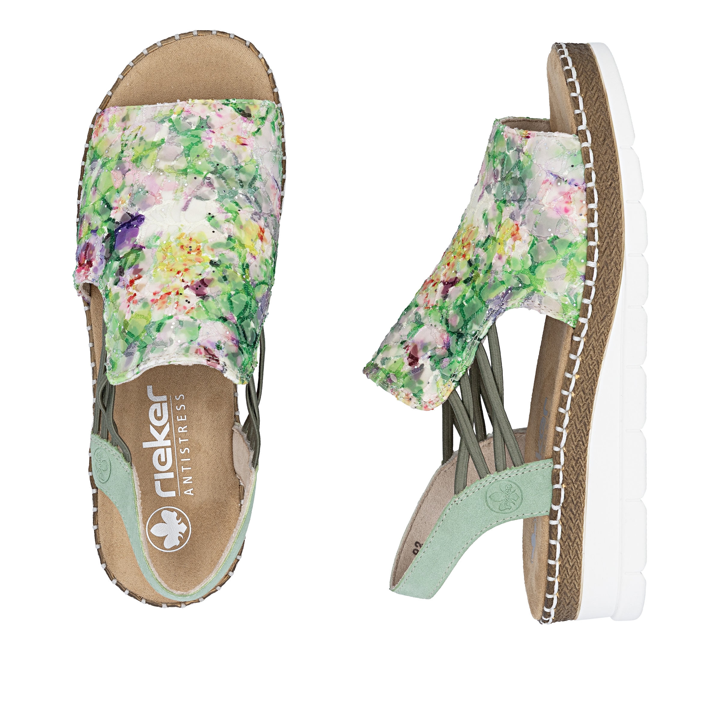Rieker Sandale  Chaussure d'été, sandalette, talon compensé, look tendance
