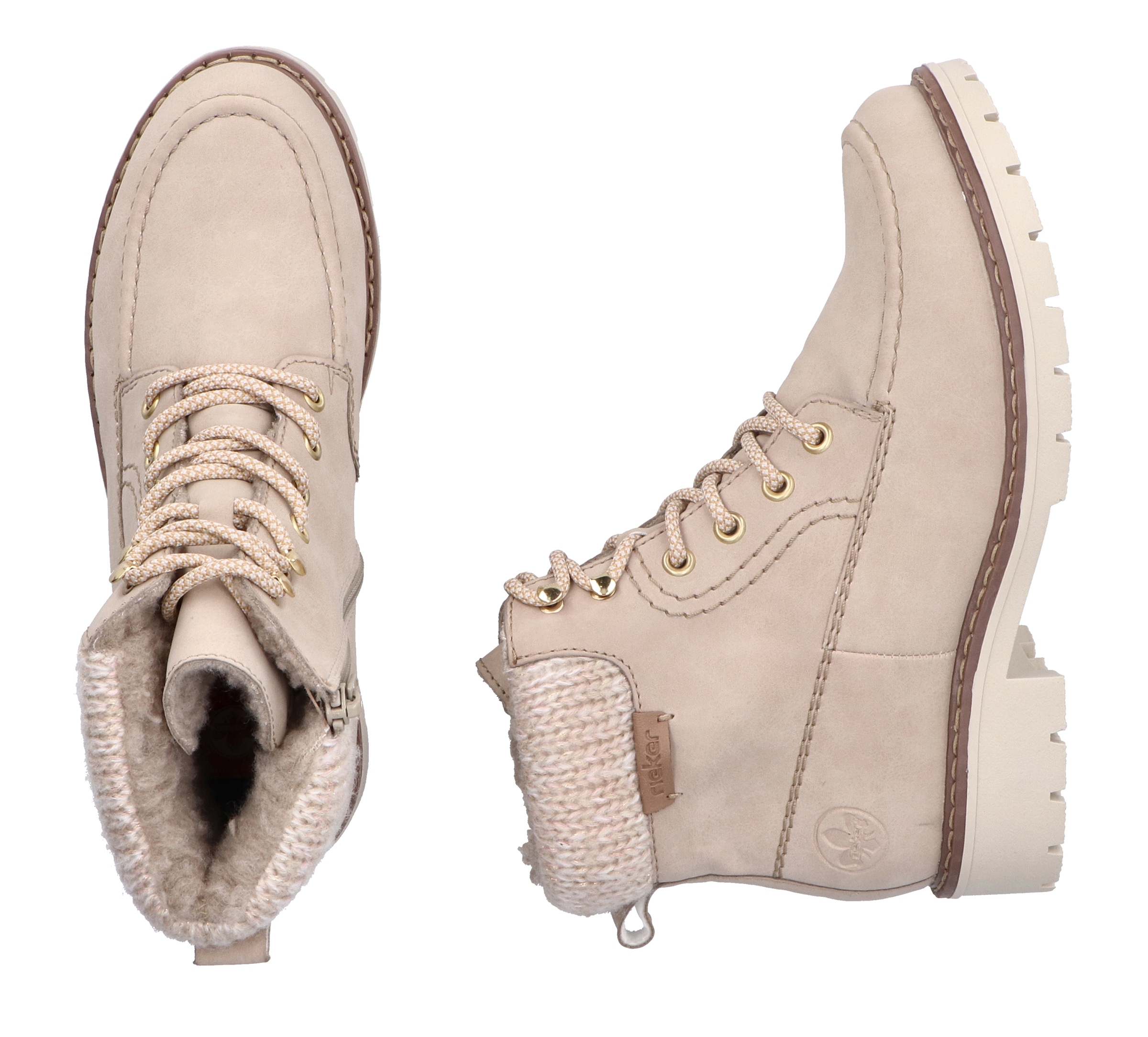 Rieker Winterstiefelette, Schnürboots, Winterboots, Blockabsatz, mit Innenreissverschluss