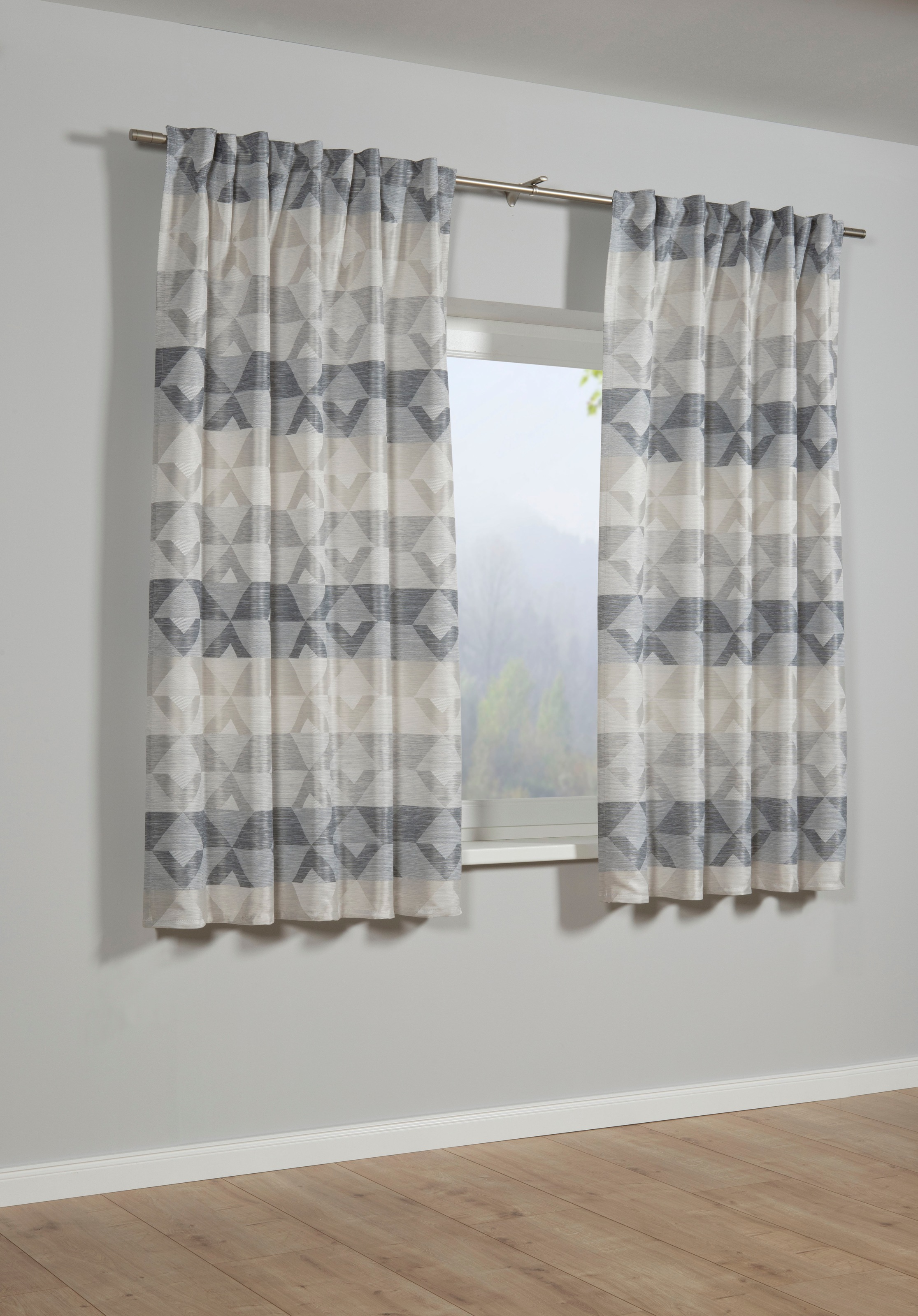 Sehlbach Gardine »Schal Raute« Schlaufen 1 Stk. tlg. mit Gardinenband und verdeckten Schlaufen