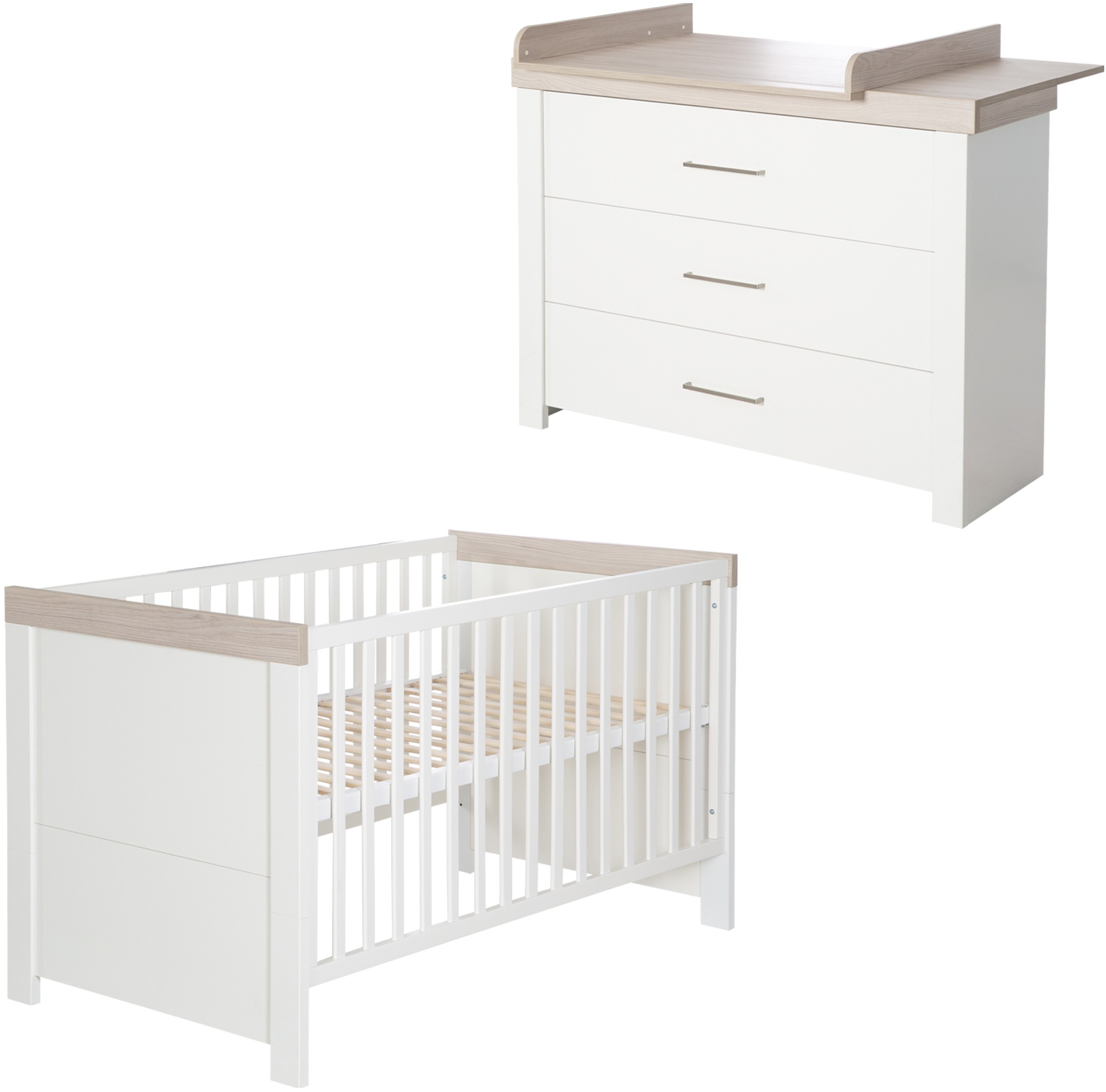 Image of roba® Babymöbel-Set »Lucy«, (Spar-Set, 2 St., Kinderbett, Wickelkommode), mit Kinderbett & Wickelkommode; Made in Europe bei Ackermann Versand Schweiz