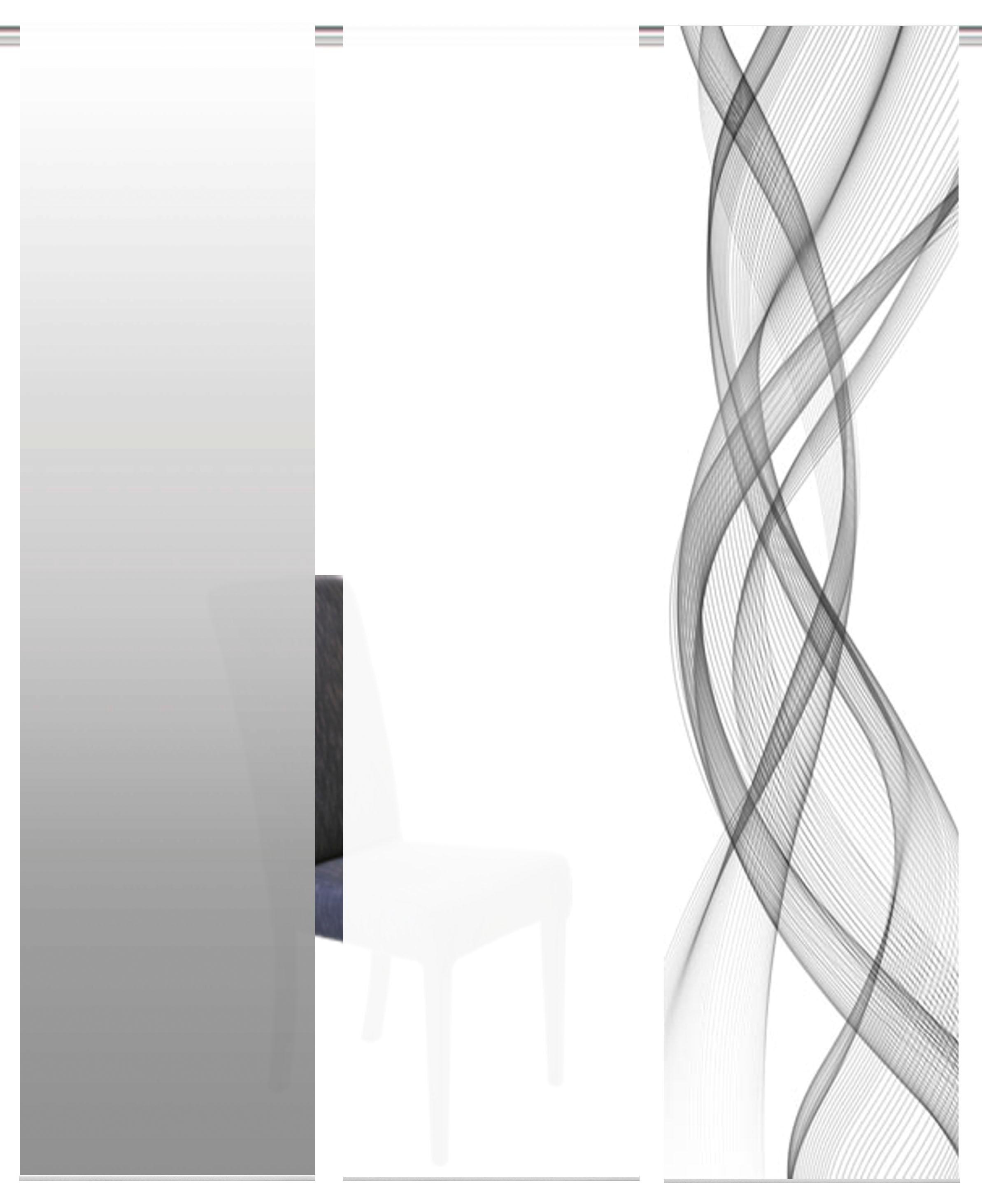 HOME WOHNIDEEN Rideau coulissant »FERROLA« Velcro 3 cuis tlg. HxB: 245x60, inkl. Befestigungszubehör