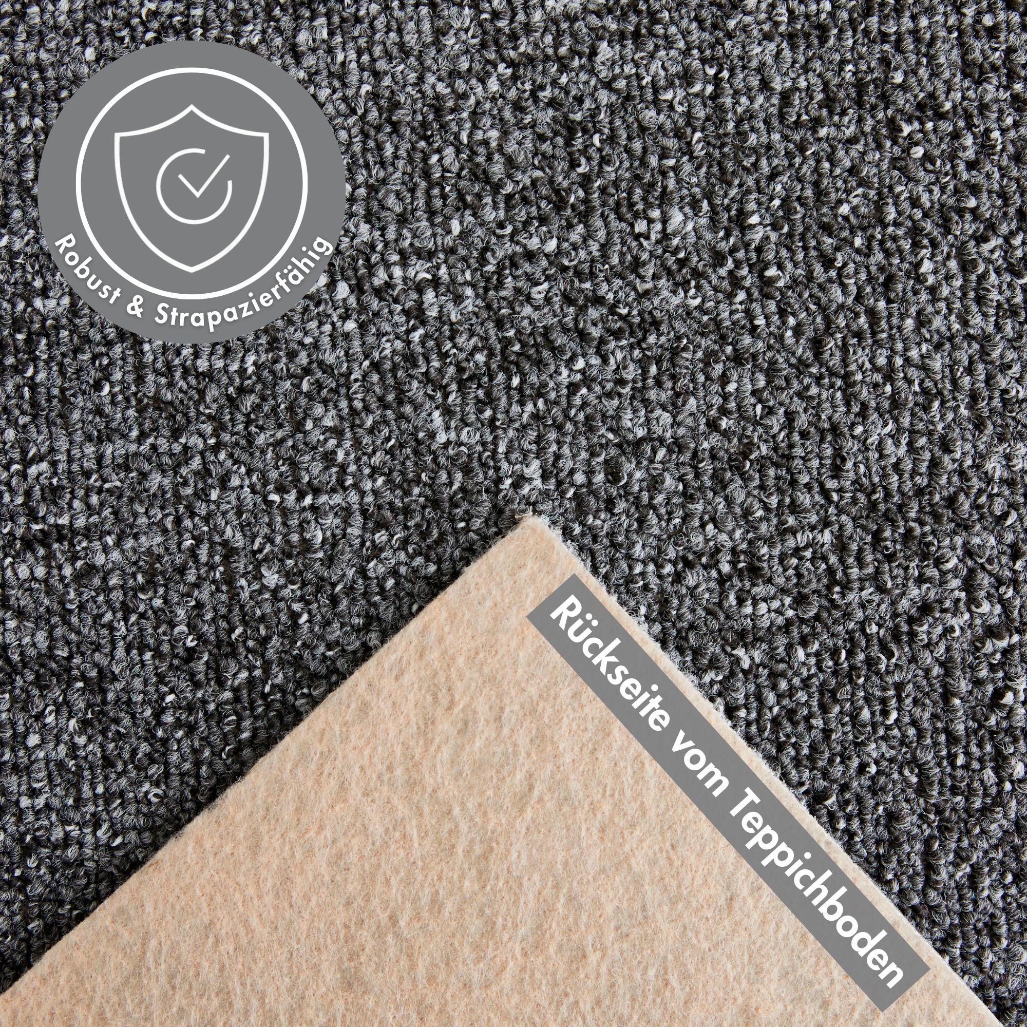 Andiamo Moquette »Luton, Feinschlinge, Gesamthöhe 6 mm, Made in Netherlands« Rectangulaire meliert, Breite 400 cm oder 500 cm, strapazierfähig & pflegeleicht