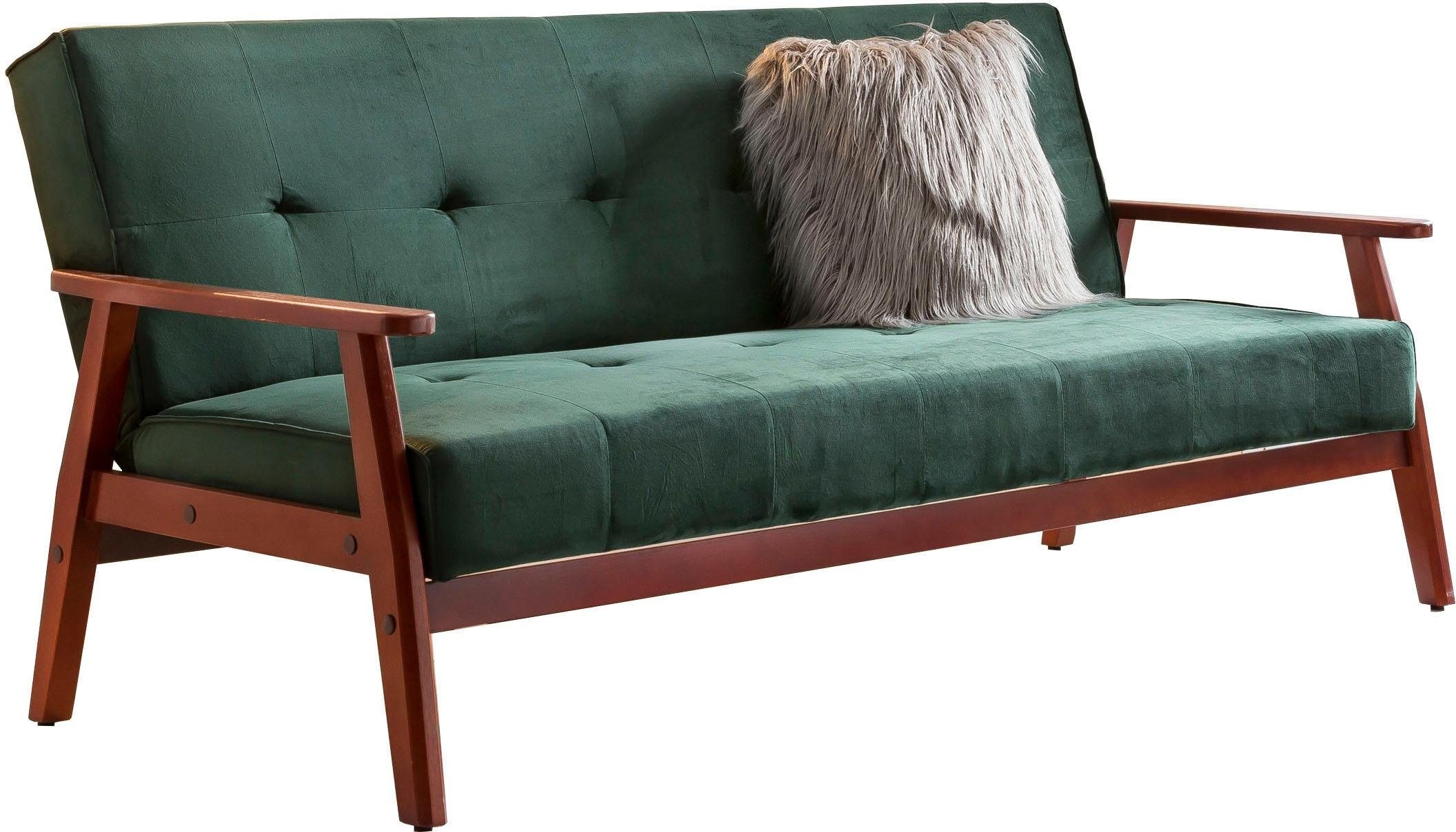 SalesFever Schlafsofa »Skagen, Sofa, 3-Sitzer«, Holzgestell Sofa: Entspannung und Schlaf auf 190cm Breite