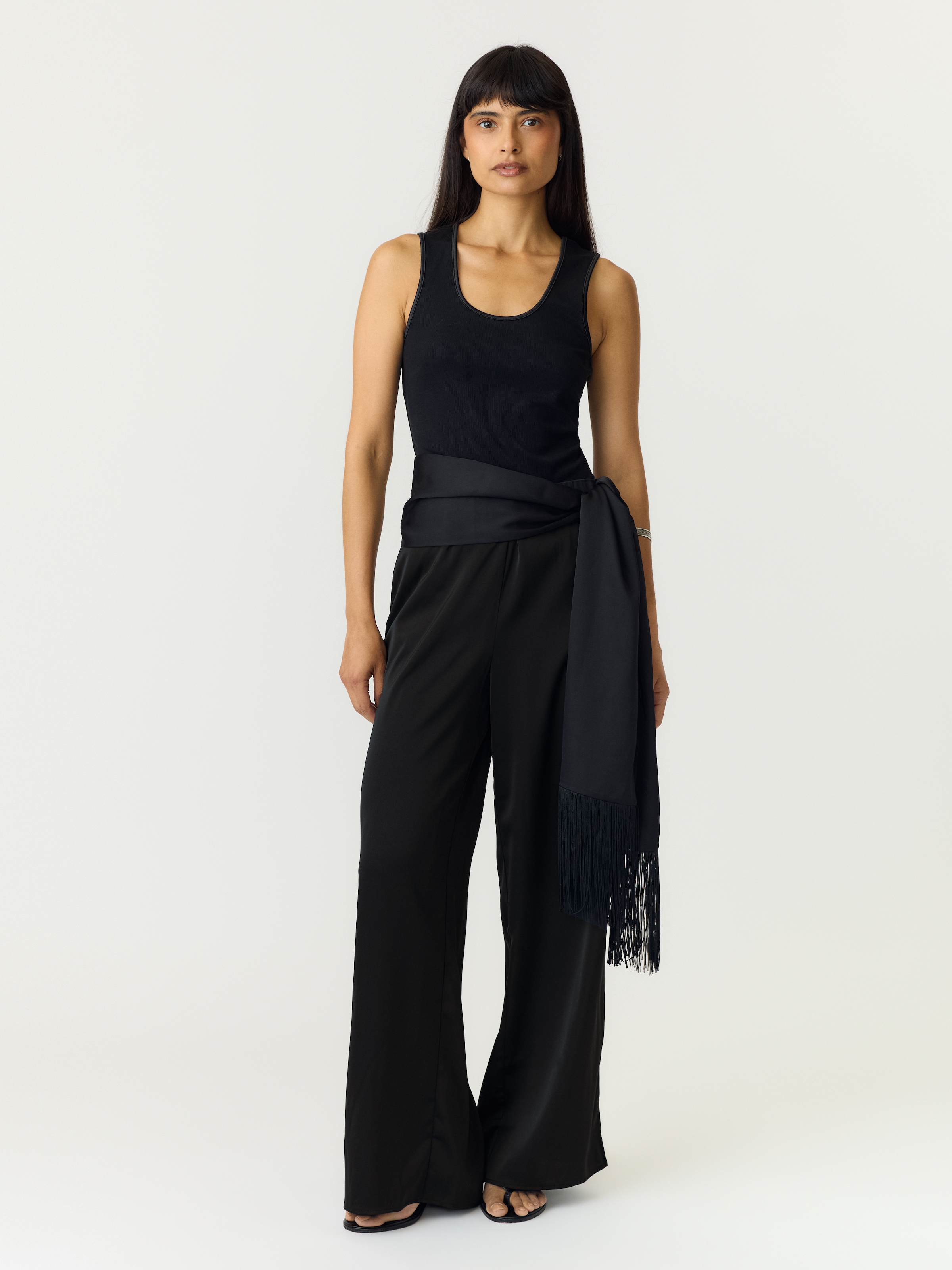 Y.A.S Anzughose »YASPELLA HW WIDE PANTS S. NOOS«  mit Stretch, glänzend