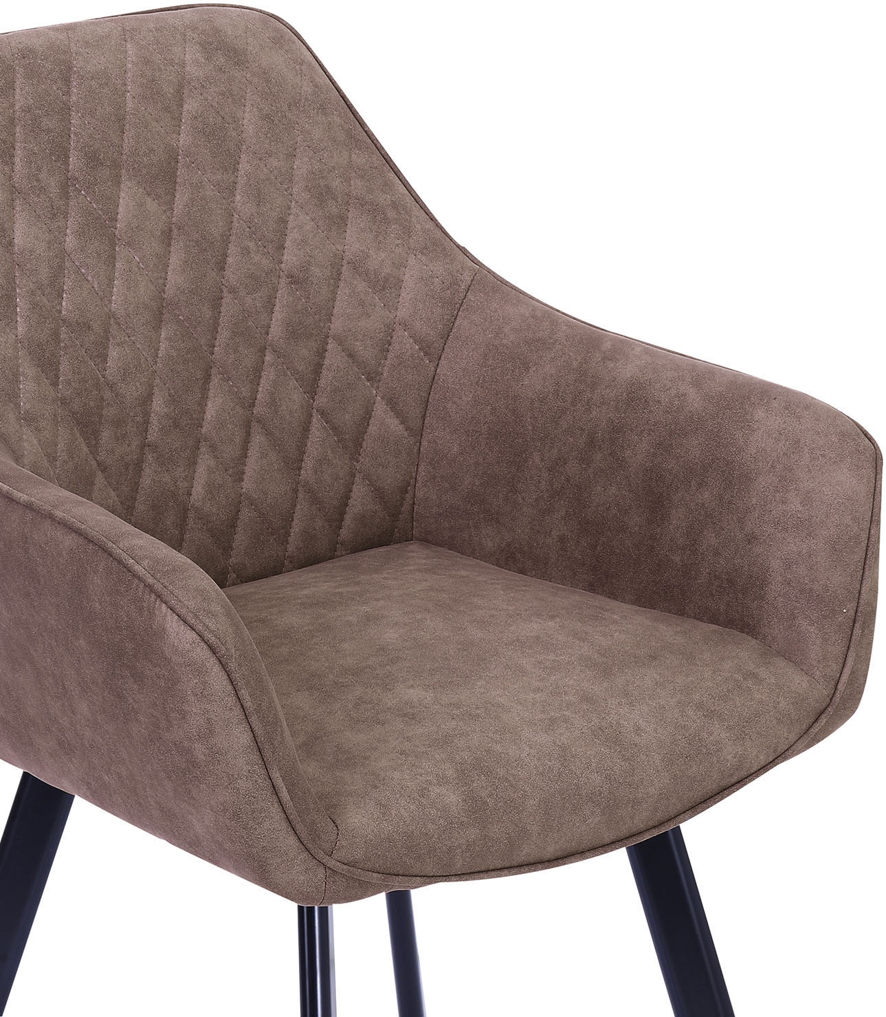 SalesFever Chaise avec accoudoirs »Cardiff Bequemer Esszimmerstuhl« (Ensemble) 2 cuisEnsemble double élégant : dossiers avec charmante piqûre losange