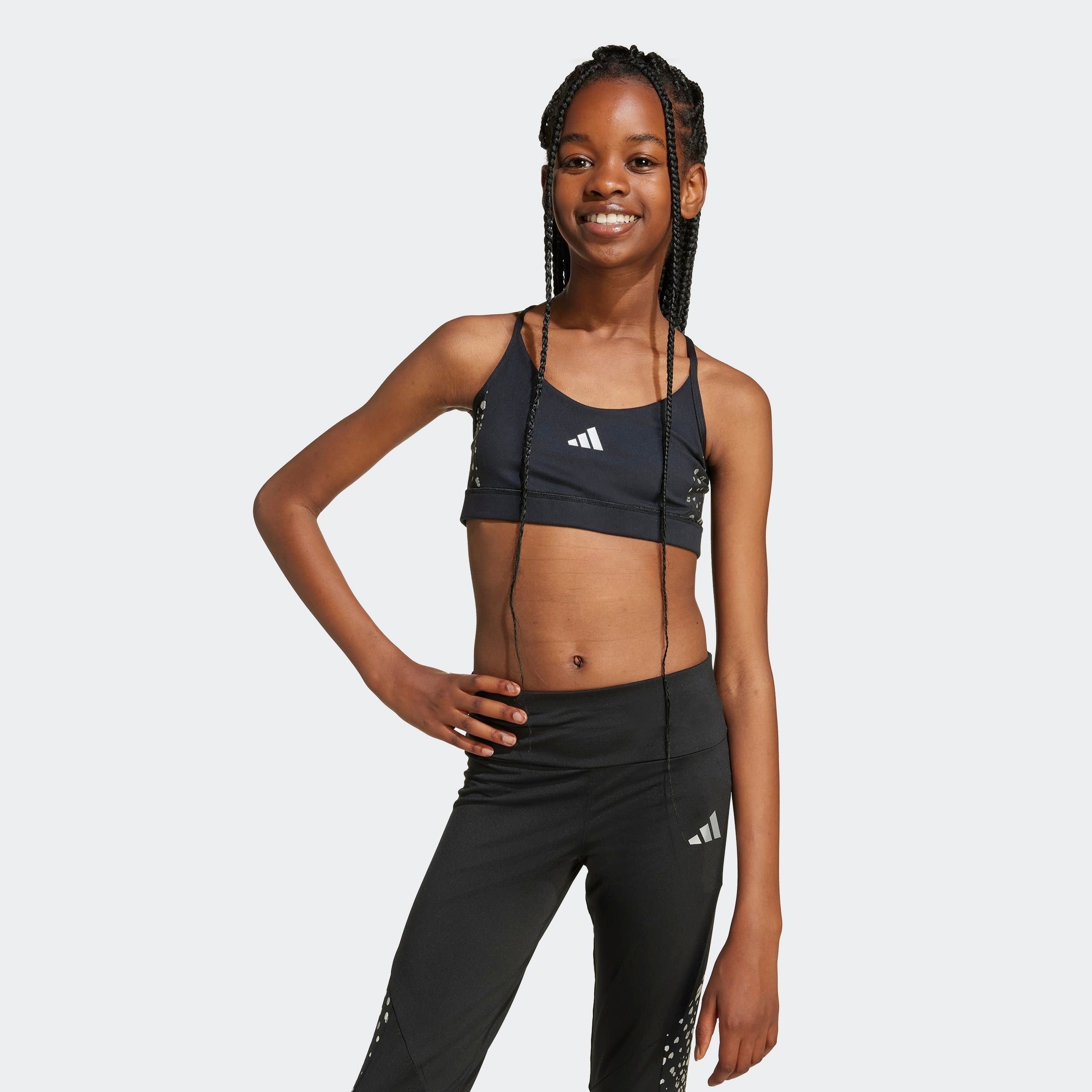 Image of adidas Sportswear Sport-BH "TRAIN ESSENTIALS GLAM PRINT FÜR KINDER" mit mittlerem Halt, für Workout, mit atmungsaktivem Material