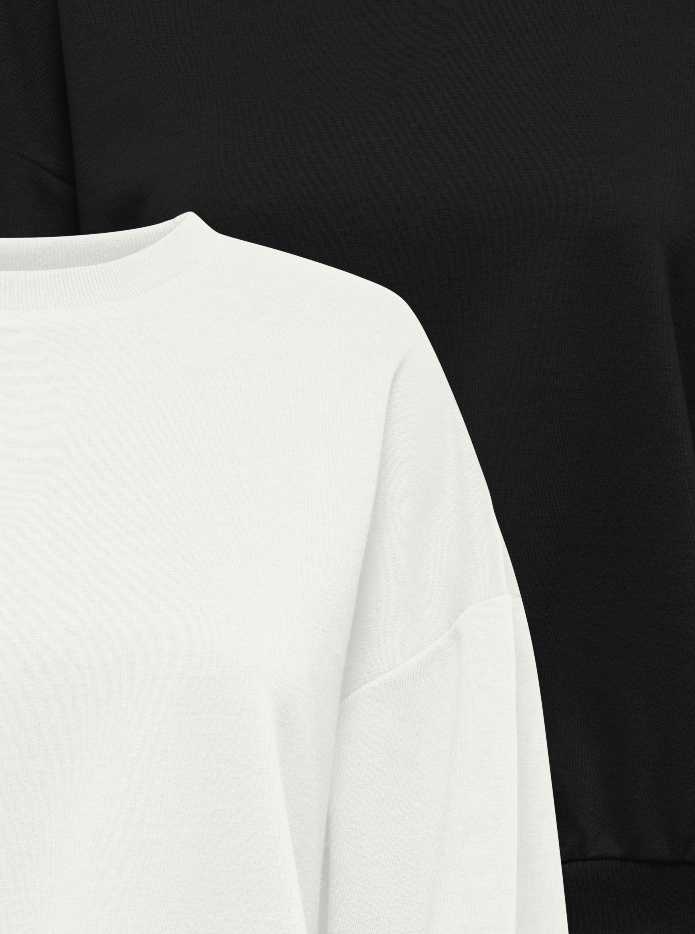 ONLY Sweat-shirt »ONLBROOKE L/S O-NECK SOLID 2 PACK SWT«, 2 Baumwollmischung, regular fit
