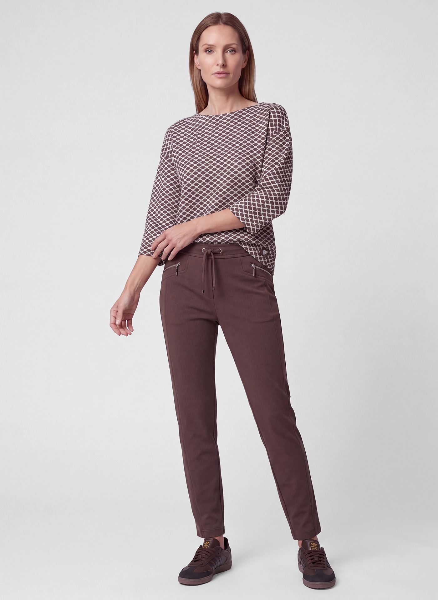 Rabe T-shirt à manches 3/4 avec motif intégral et viscose/stretch