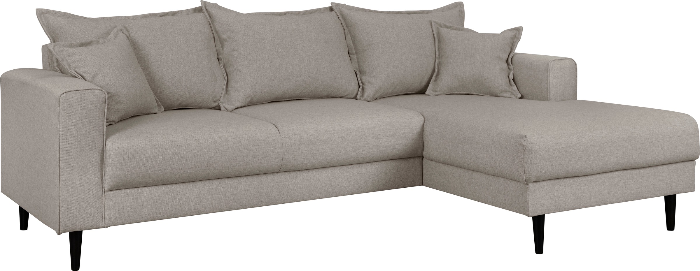 Home affaire Ecksofa »VEYRAS L-Form, hoher Sitzkomfort, Masse B/T/H: 230/150/76 cm«, mit Wellenunterfederung, incl. Rückenkissen und Zierkissen