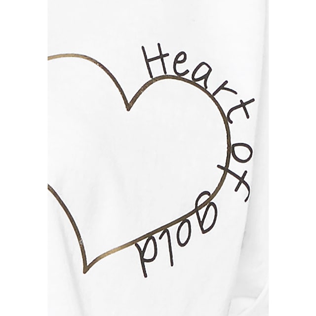 ♕ LASCANA T-Shirt, mit glänzendem Print, Kurzarmshirt aus Baumwolle  versandkostenfrei auf