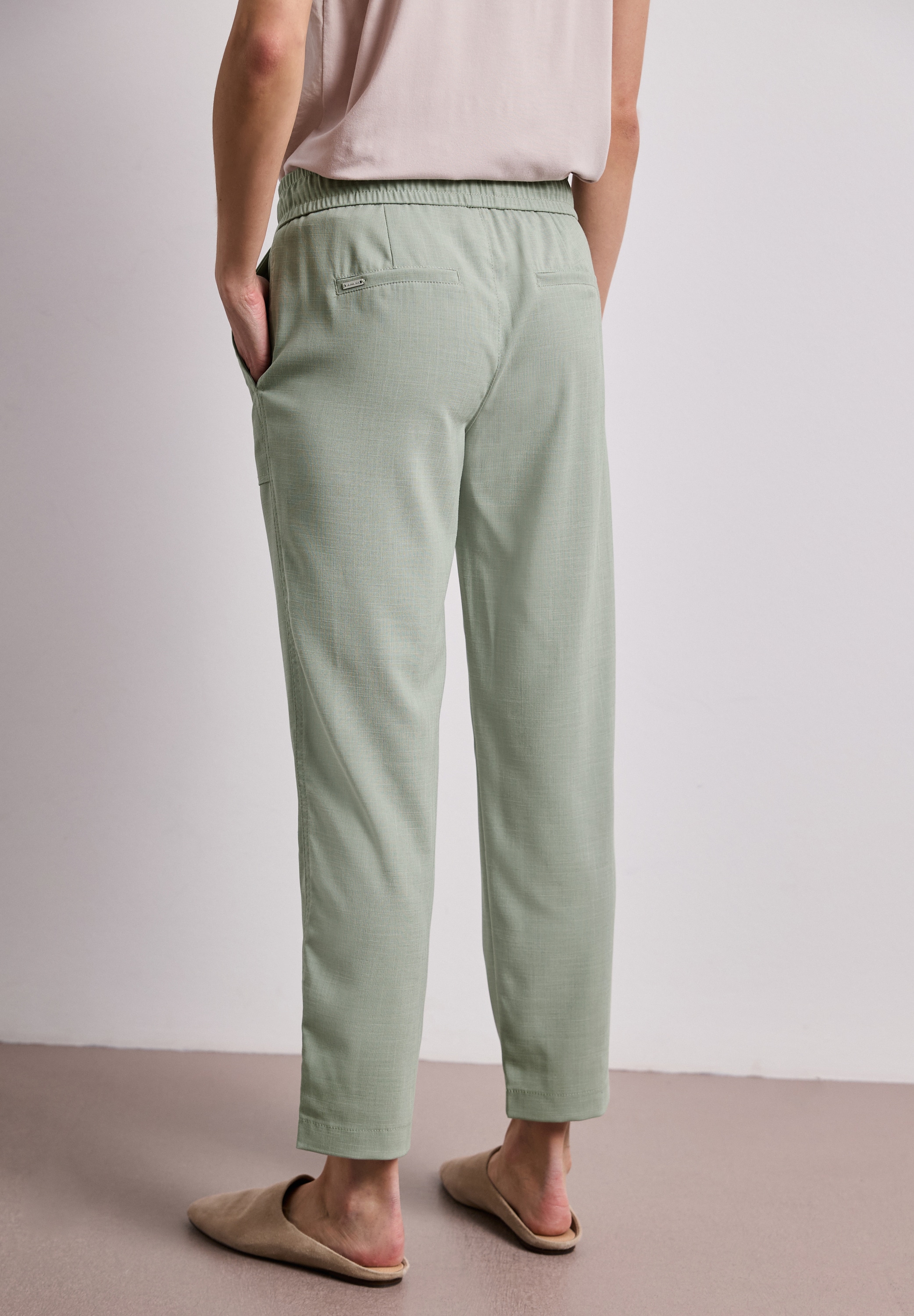 STREET ONE Pantalon 7/8 »Style Bonny«  aspect chiné, ceinture élastique