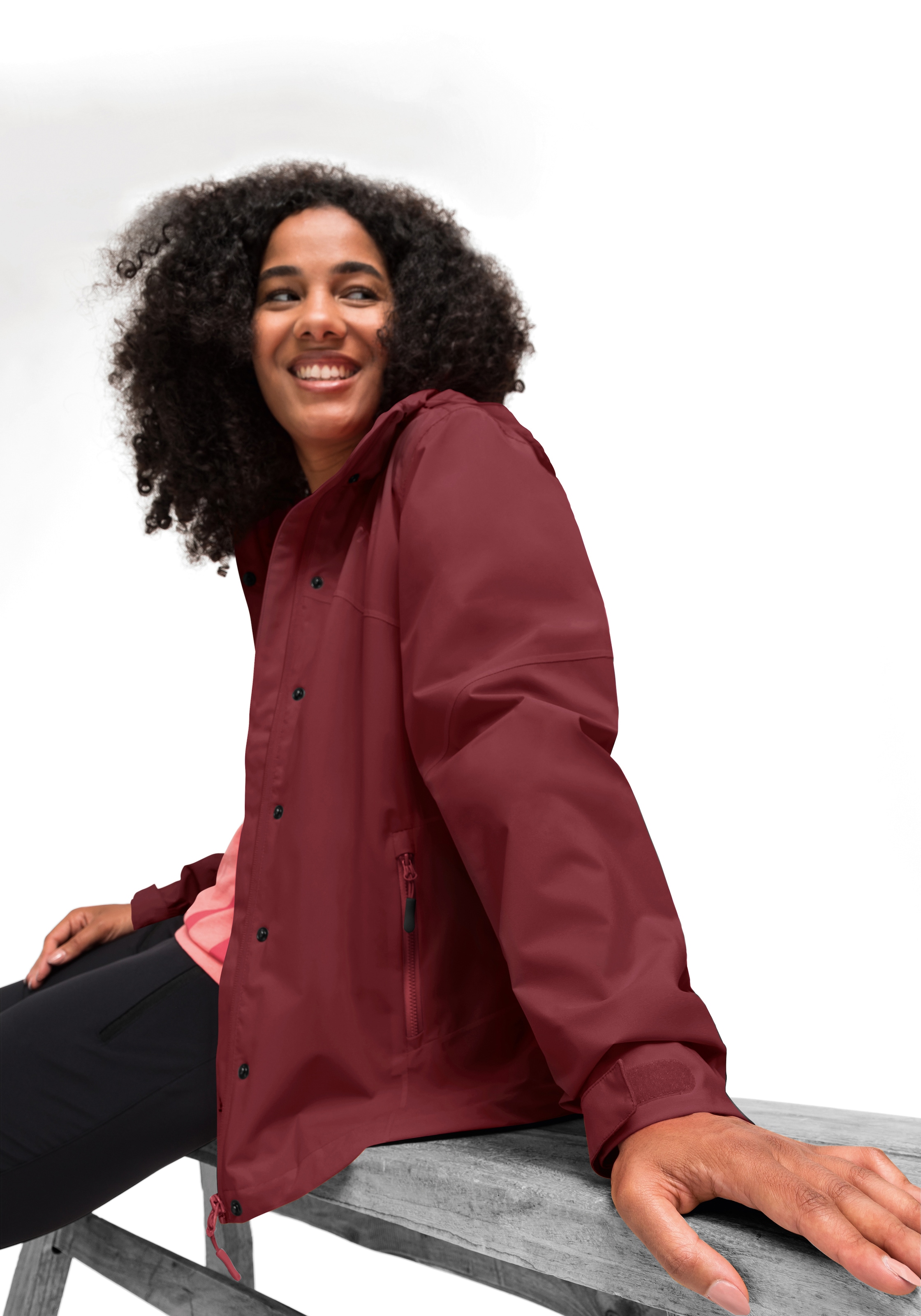 Maier Sports Regenjacke »Metor rec W« Damen Jacke mit Kapuze, Windjacke wasserdicht atmungsaktiv, Reg. Fit