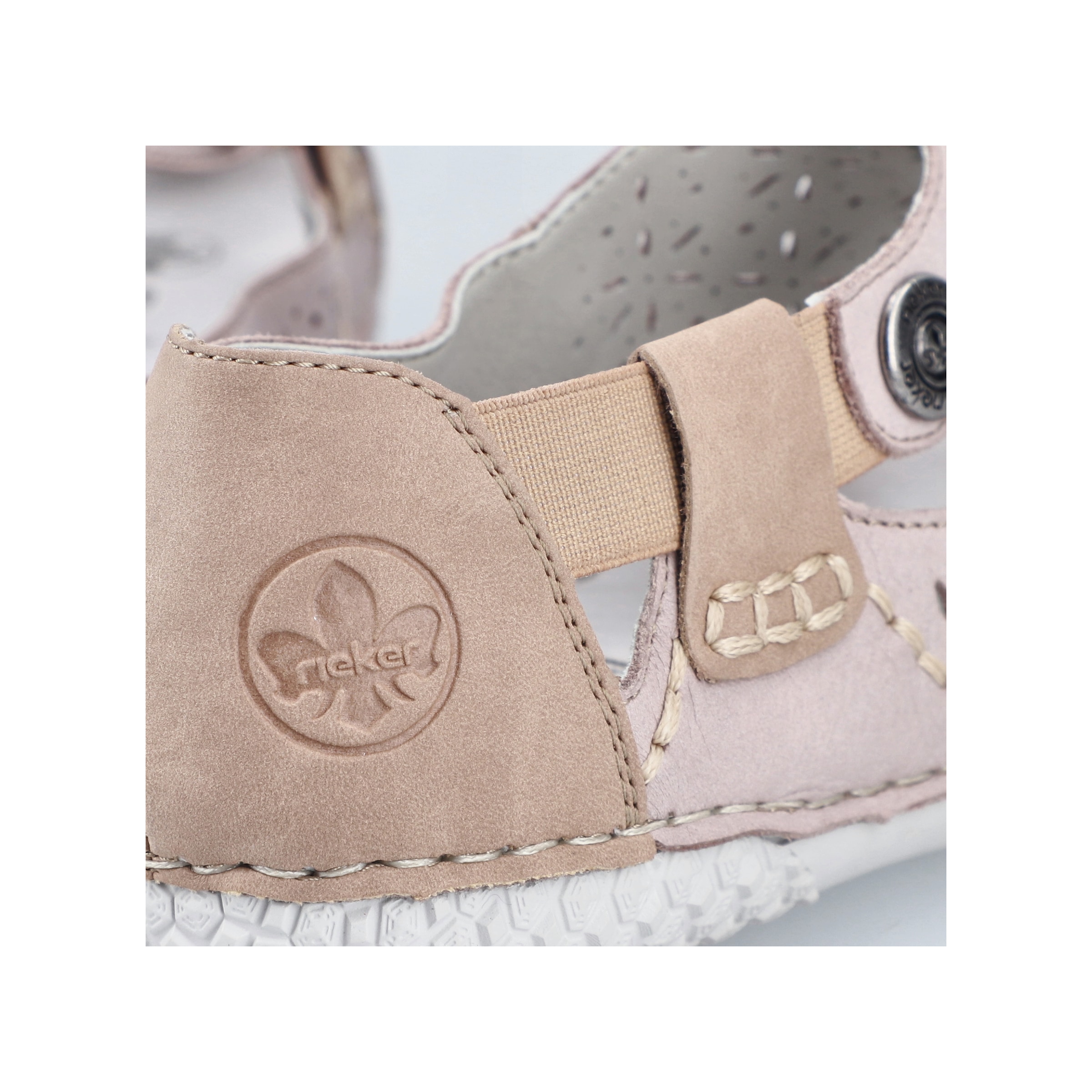 Rieker Ballerines à lanières  Mule, slipper avec perforations à la mode