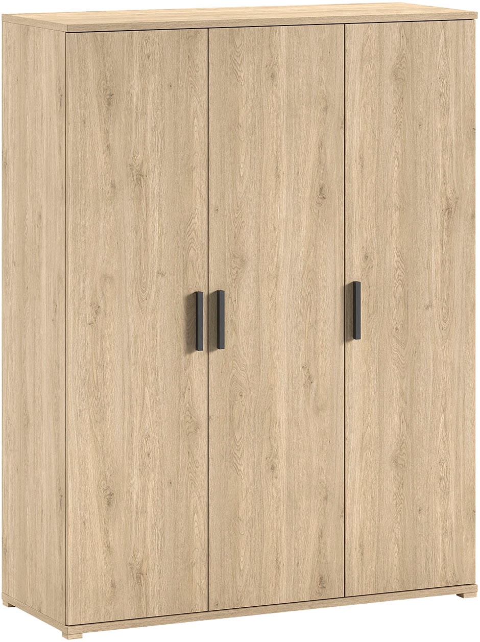 Vipack Jugendzimmer-Set »SAM - Bett, Nachtkonsole, Kleiderschrank 3-trg., gradliniges Design« Schubladen auf Metallauszug, Kleiderschrank 3-trg. mit viel Stauraum, 3 tlg. tlg.