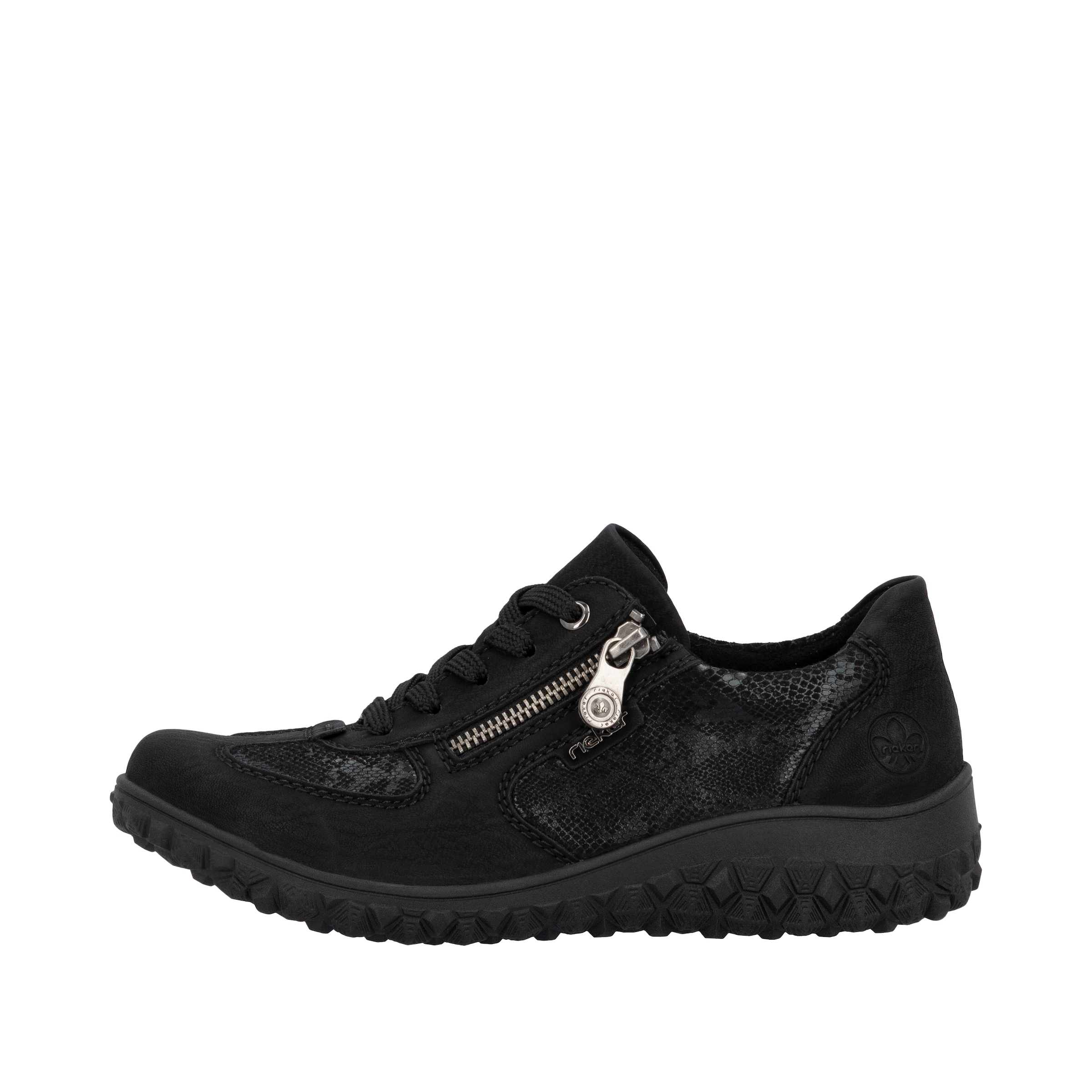 Rieker Keilsneaker  Schnürschuh, Halbschuh, Freizeitsneaker mit Reissverschluss