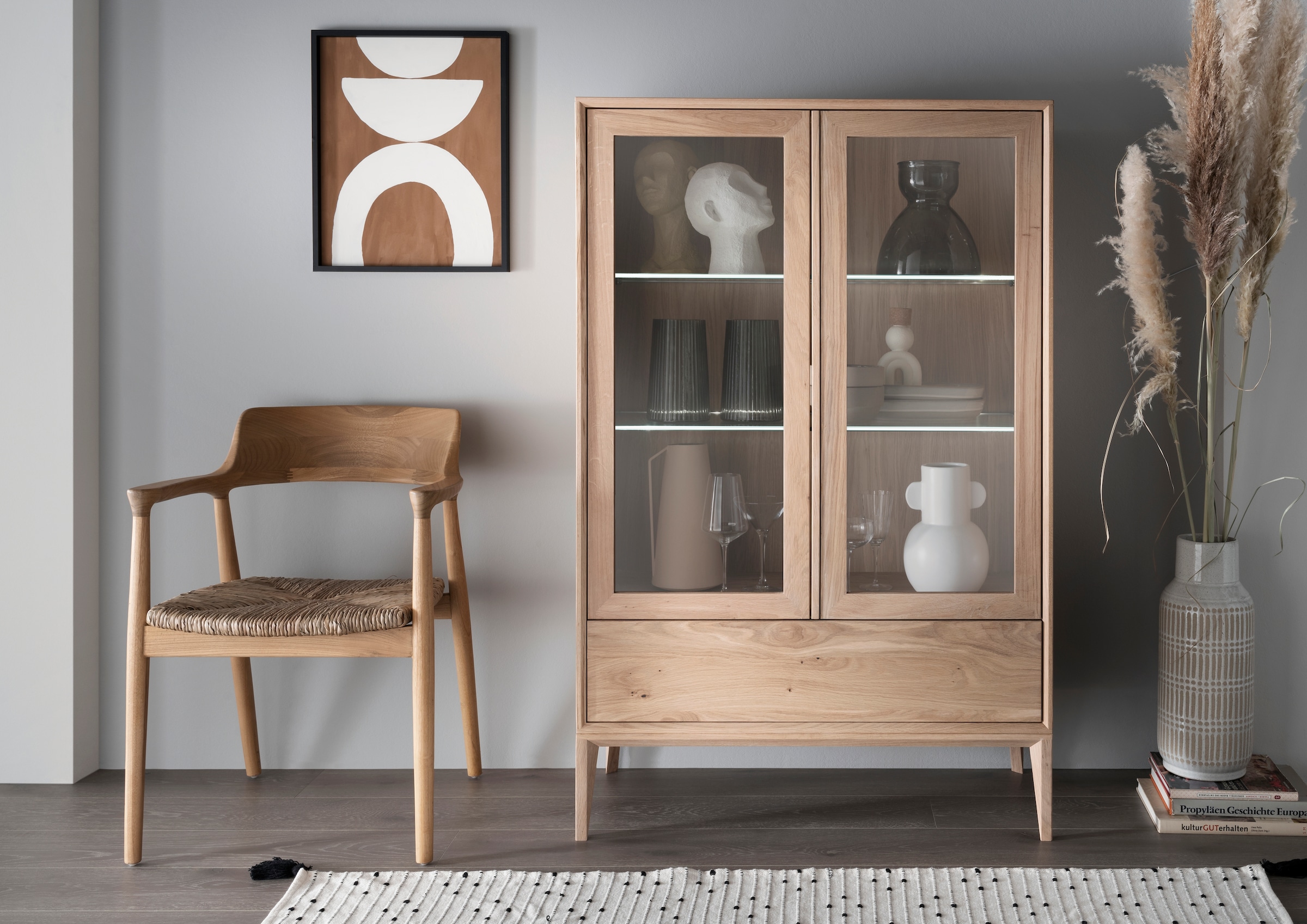 Home affaire Vitrine »Koda« inklusive Beleuchtung, verstellbare Glasböden