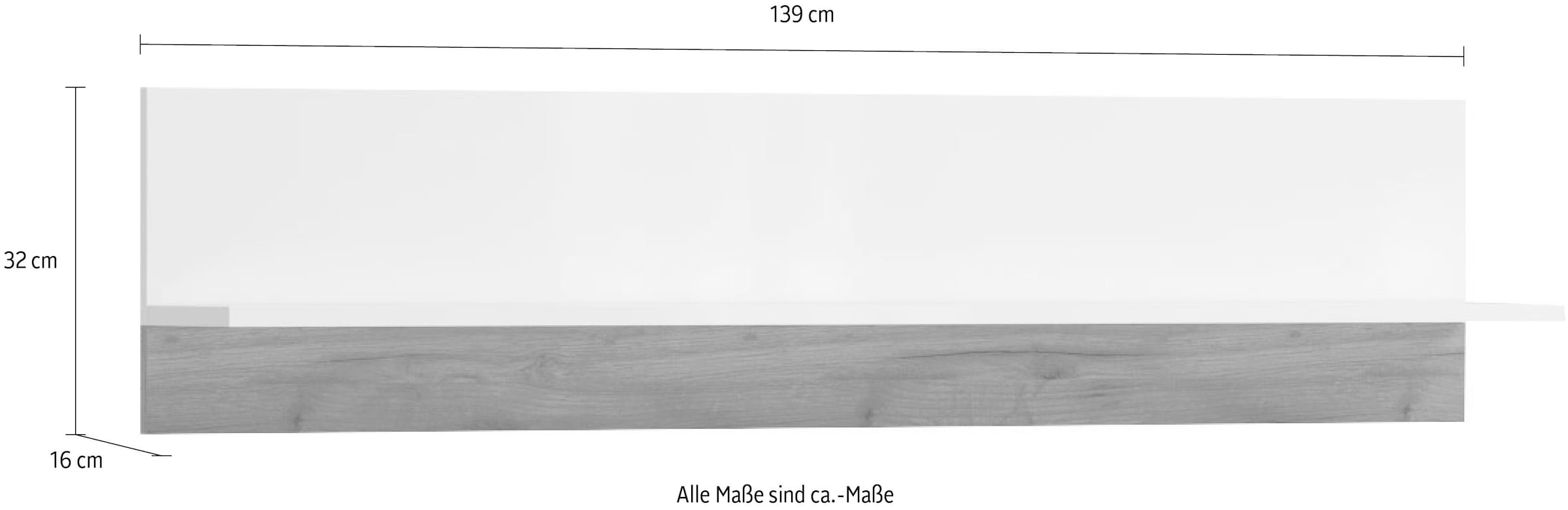 Places of Style Wandregal »Stela«, weiss UV-lackierte Front, Breite: 139 cm