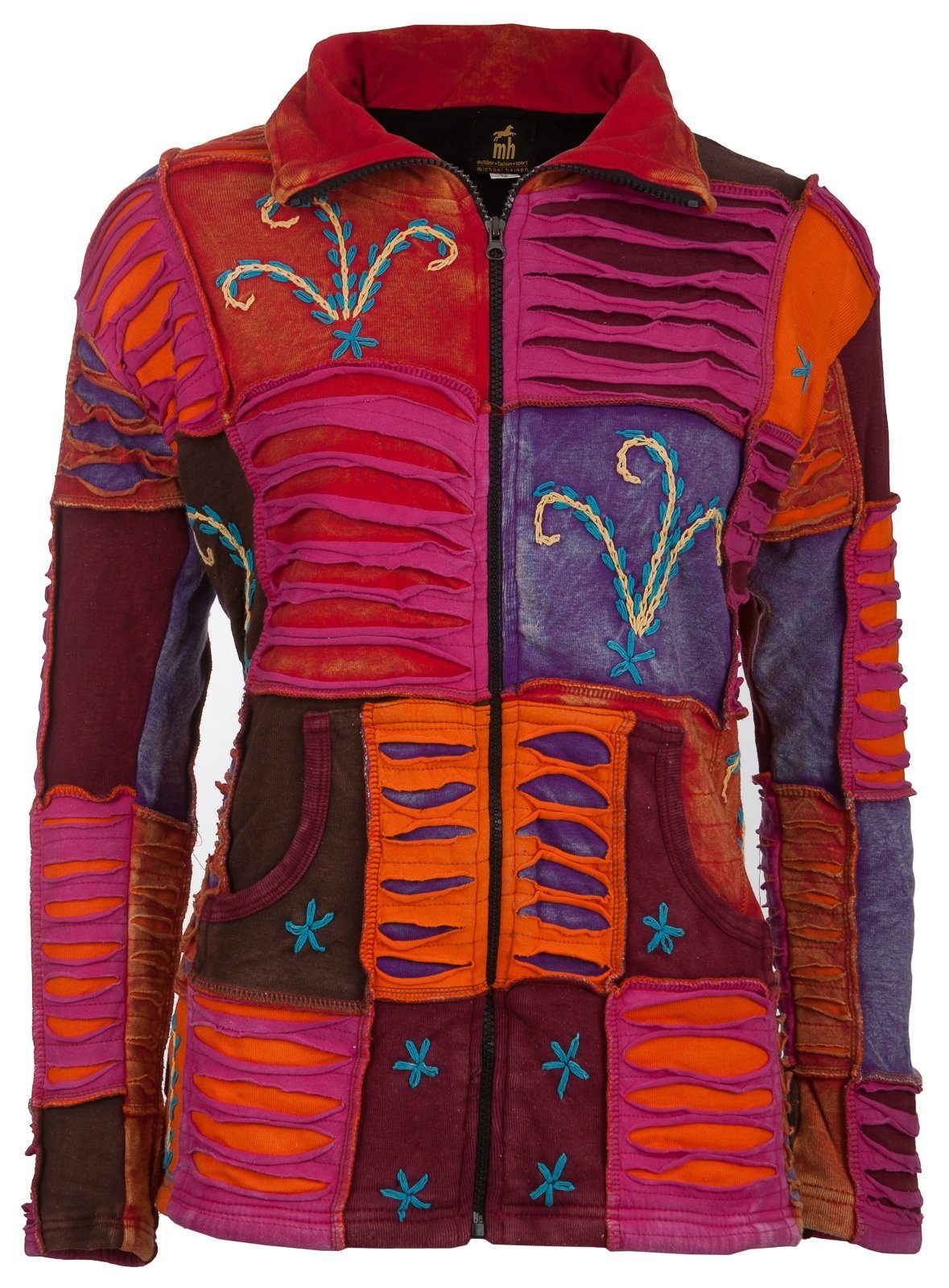 Fleecejacke »Patchwork NUNAVUT FLOWER POWER MC«