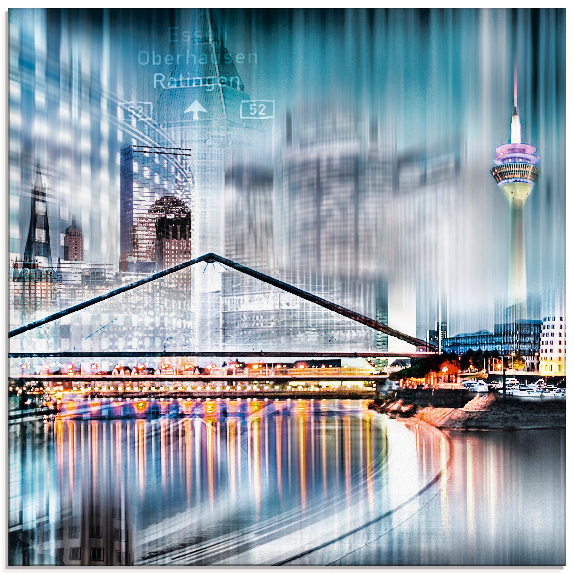 Image of Artland Glasbild »Düsseldorf Collage Skyline 13«, Deutschland, (1 St.) bei Ackermann Versand Schweiz