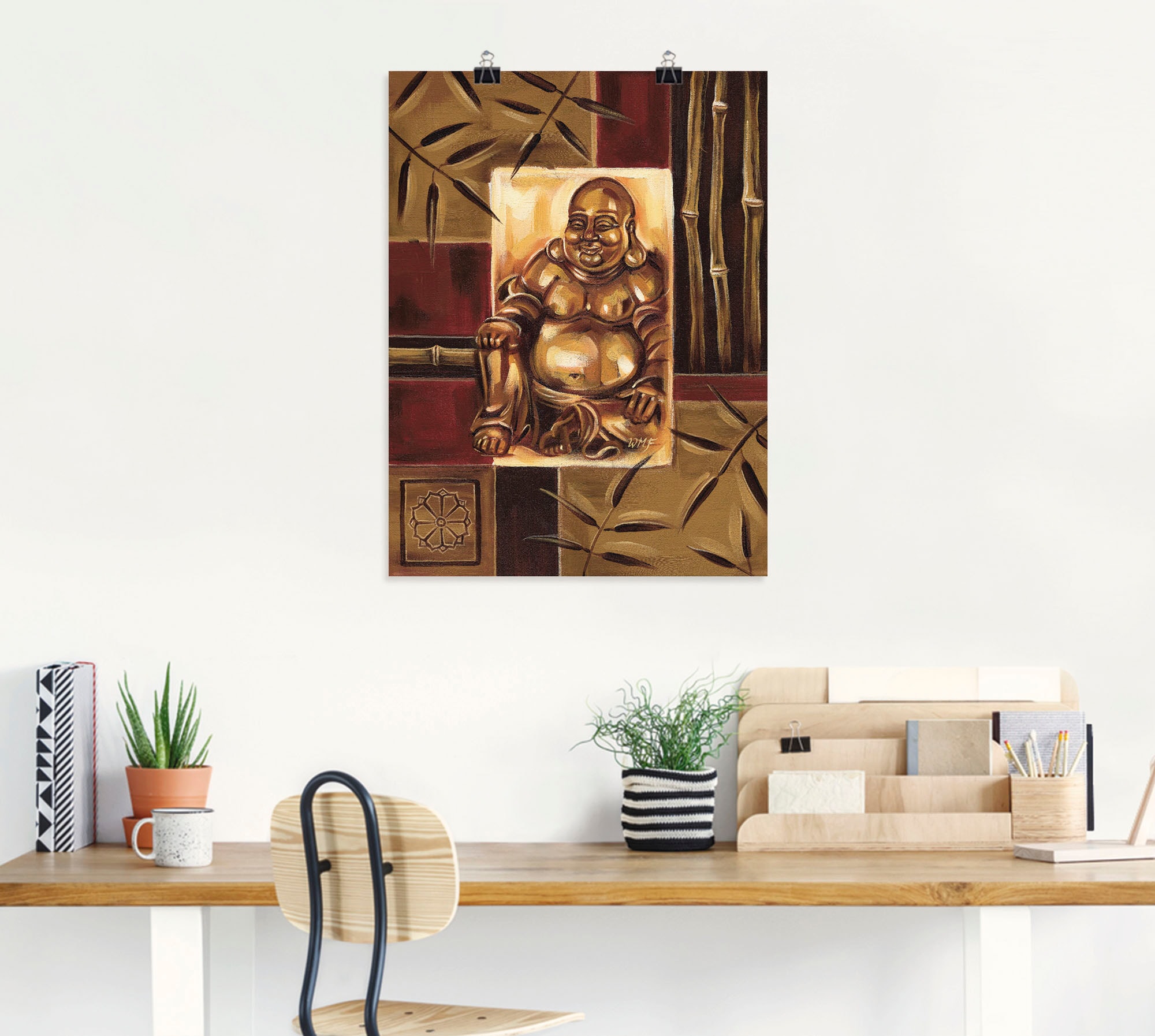 Artland Wandbild »Lachender Buddha«, Religion, (1 St.), als Leinwandbild, Poster in verschied. Grössen
