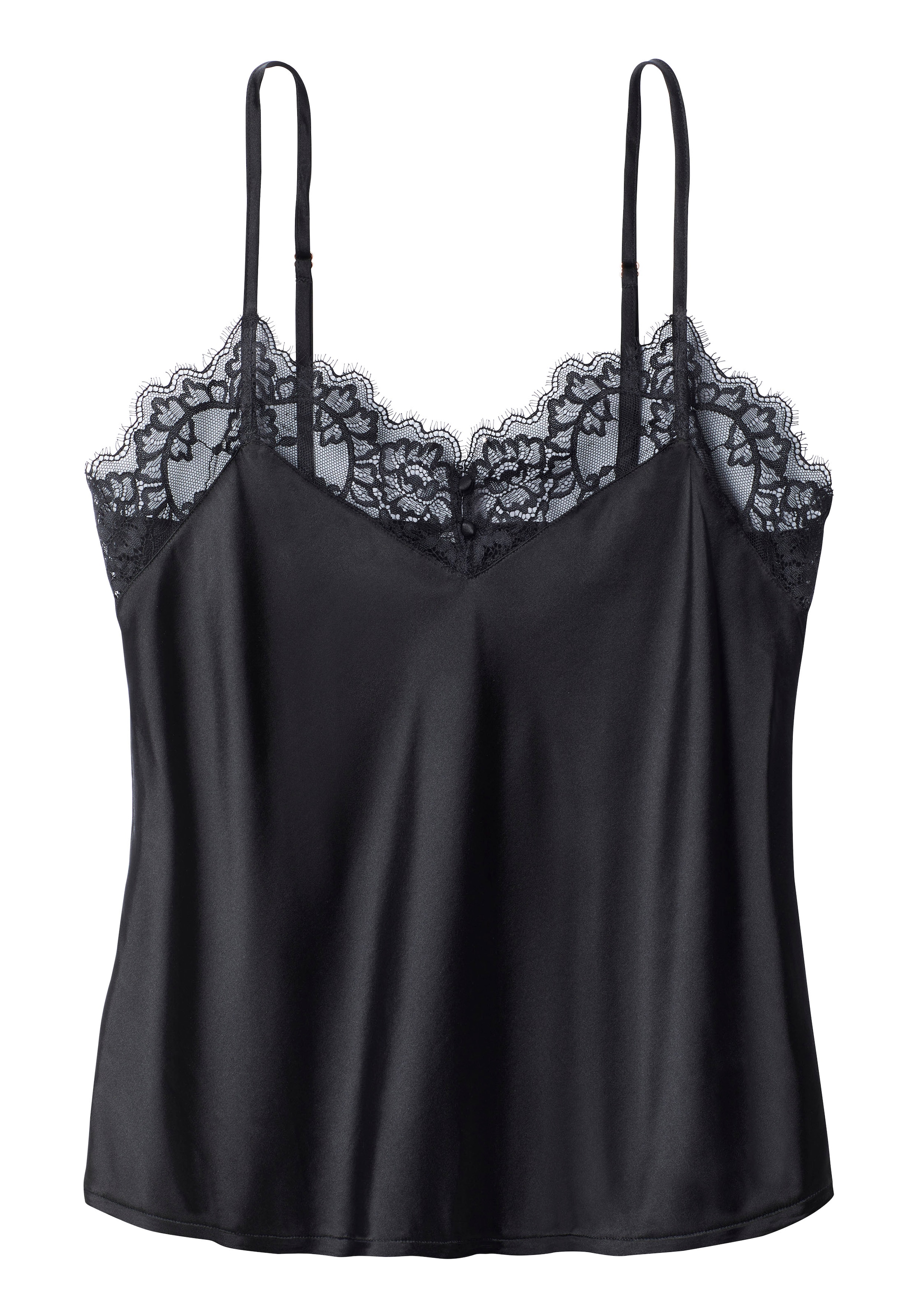 LASCANA Top à bretelles spaghetti »Alana« mit hohem Seidenanteil und edler Spitze, Dessous