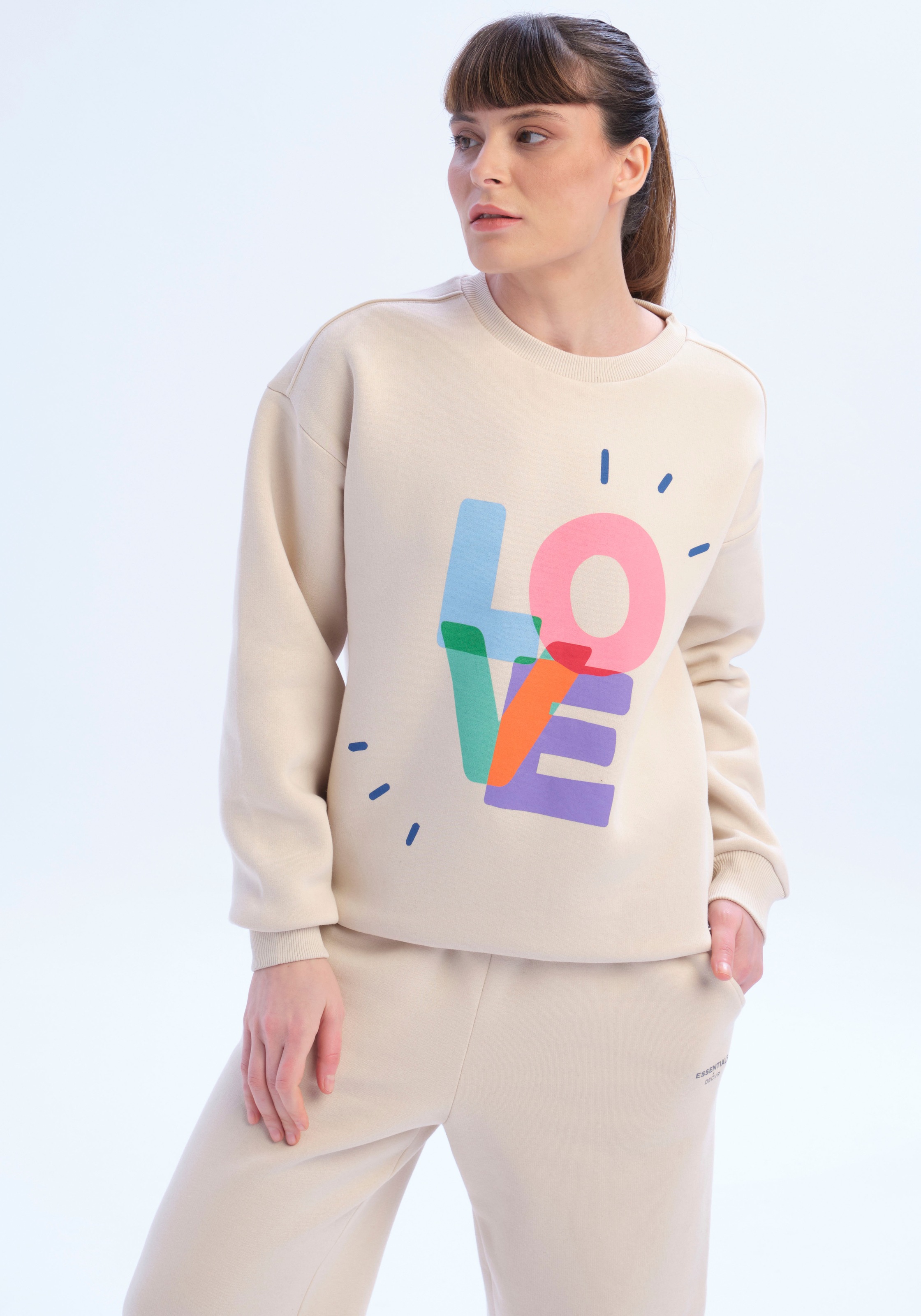 Image of DSCVR Sweatshirt »Love«, Klassischer Rundhals-Ausschnitt bei Ackermann Versand Schweiz