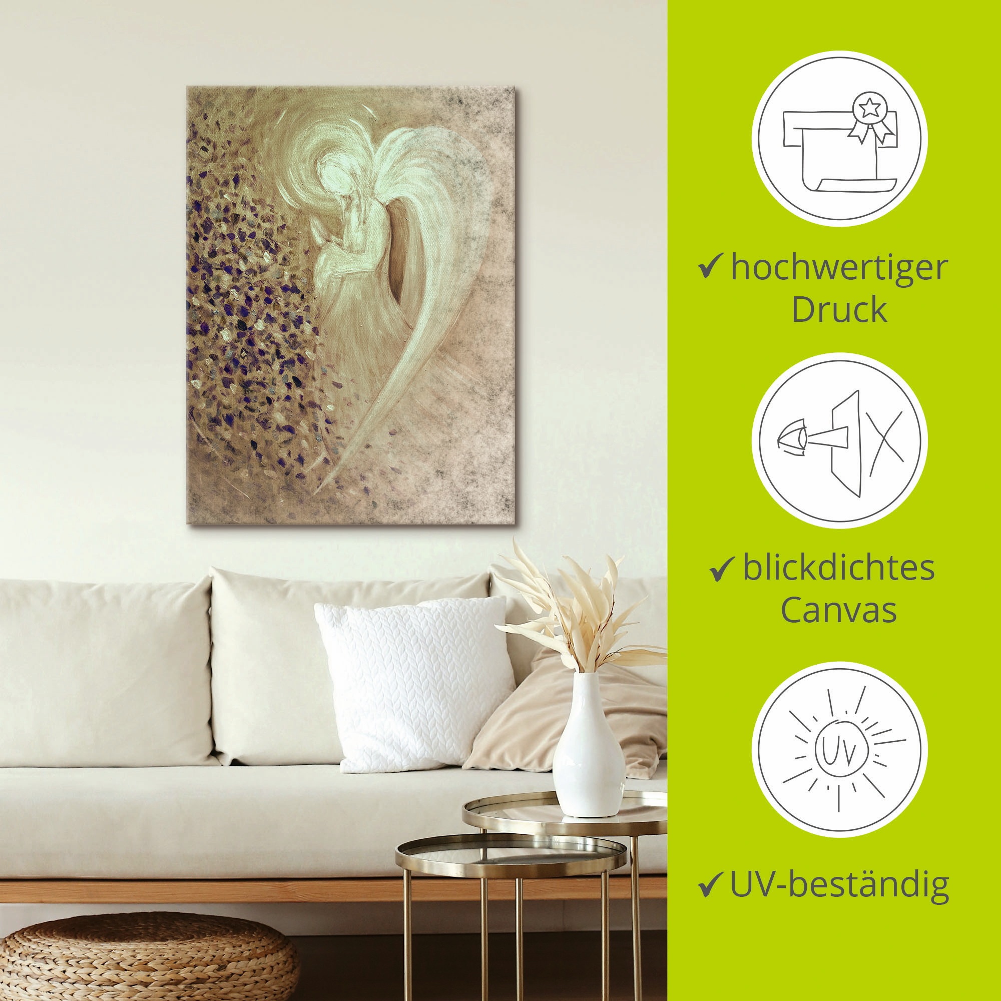 Artland Leinwandbild »Engel I« Religion 1 Stk. tlg. auf Holzrahmen gespannt