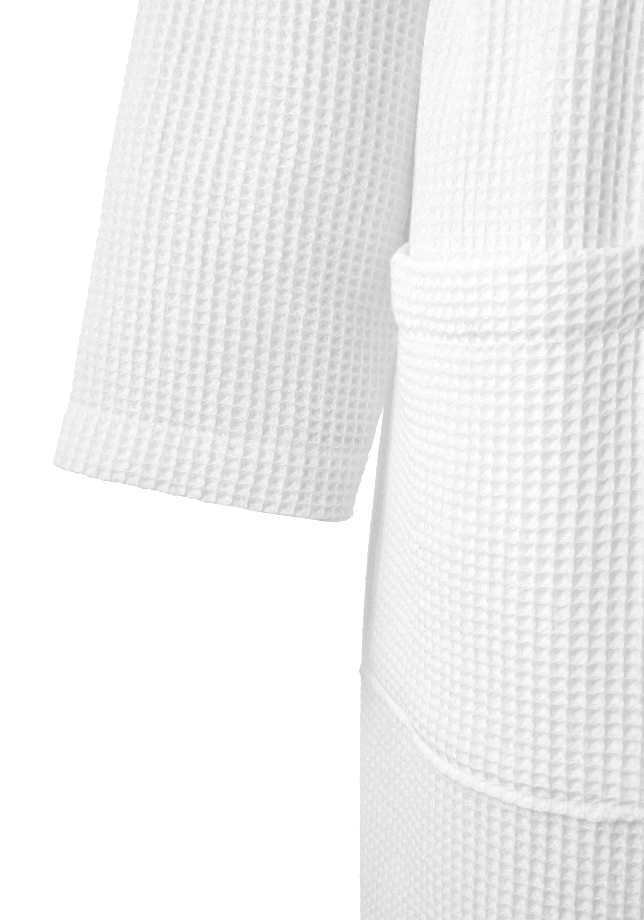 my home Unisex-Bademantel »Inga, Waffelpiqué, ideal für Sauna & Spa, Hotelbademantel«, (1 St.), kleines Packmass, Taschen, Damen & Herren, S-3XL, Morgenmantel