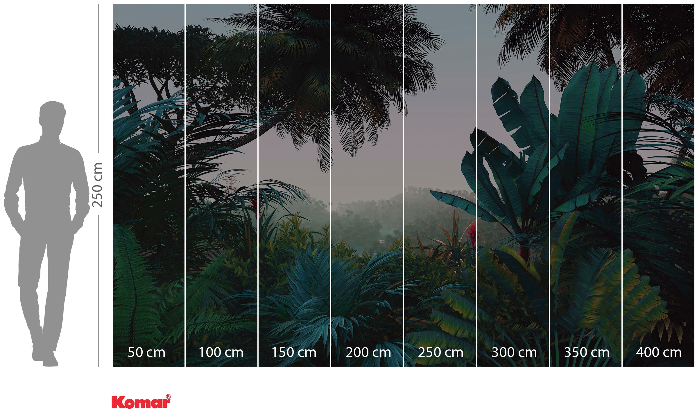Komar Vliestapete »Digitaldruck Vlies -  Jungle Morning - Grösse 400 x 250 cm« bedruckt glatt Wohnzimmer, Schlafzimmer
