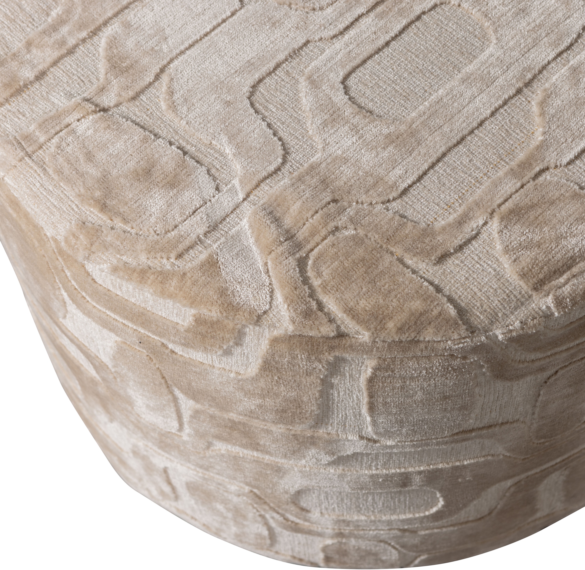 WOOOD Hocker »Aztec mit Abstract Bezug und rundem Design, Ø 60 x H 43 cm« Grafisches Azteken-Muster, Pfleiglicht, montiert geliefert