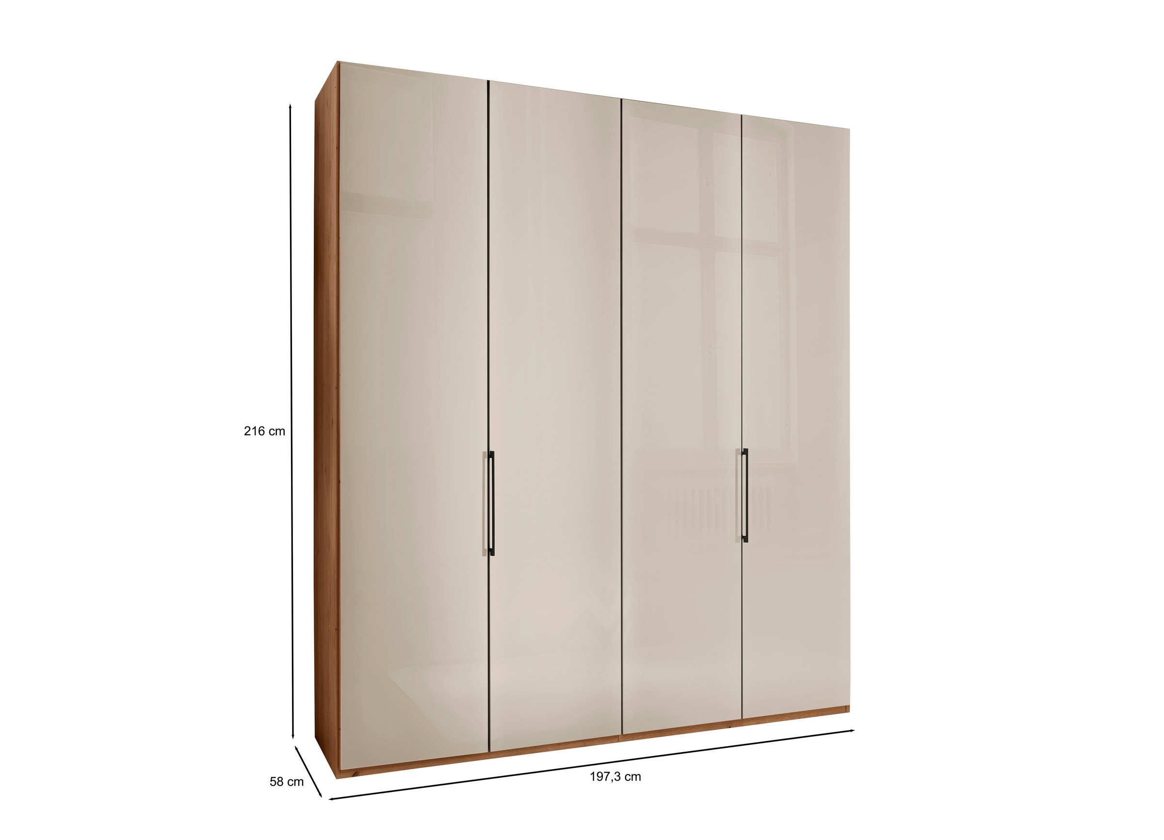 WIEMANN Drehtürenschrank »Monaco, Made in Germany, edle Glasfront, in verschiedenen Farben,«, hochwertige Beschlägen inkl. Dämpfung