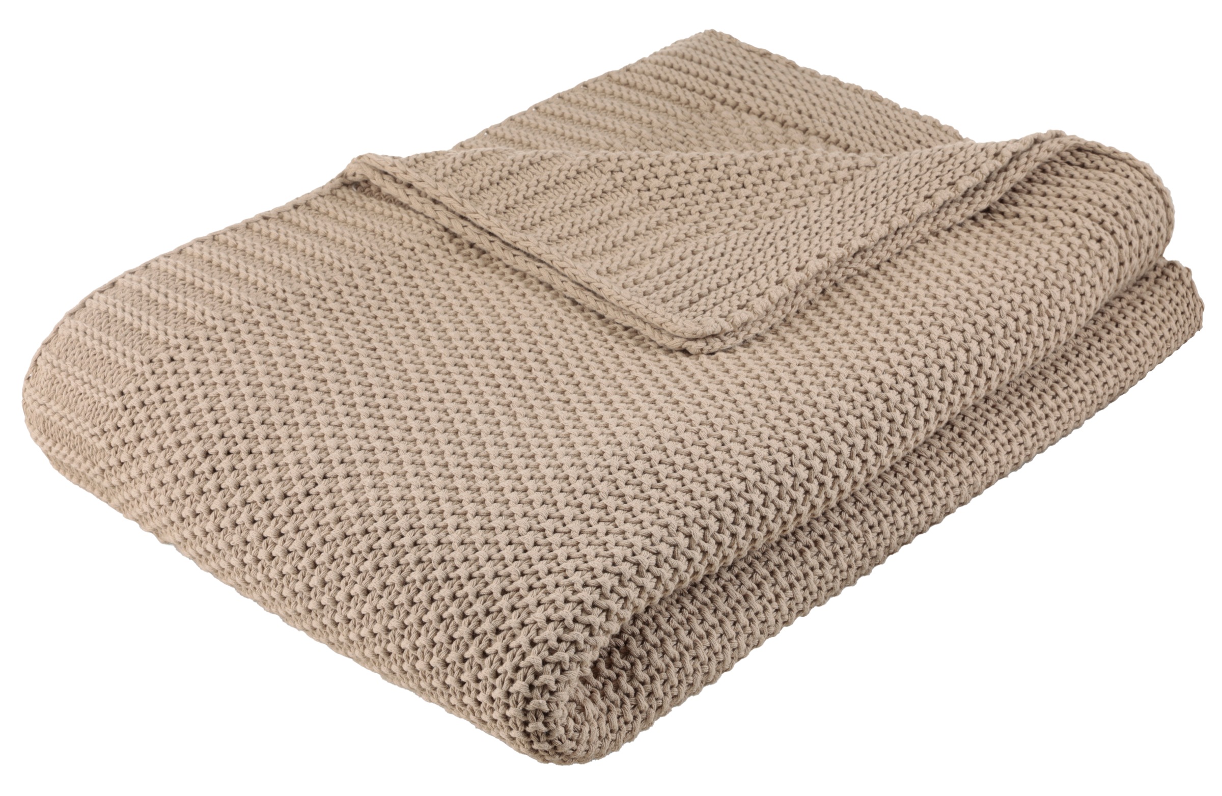 Image of GOODproduct Wohndecke "Phelon" 100% Baumwolle, Trendiges Strickmuster, 130 × 170 cm, 540 g/m², weich