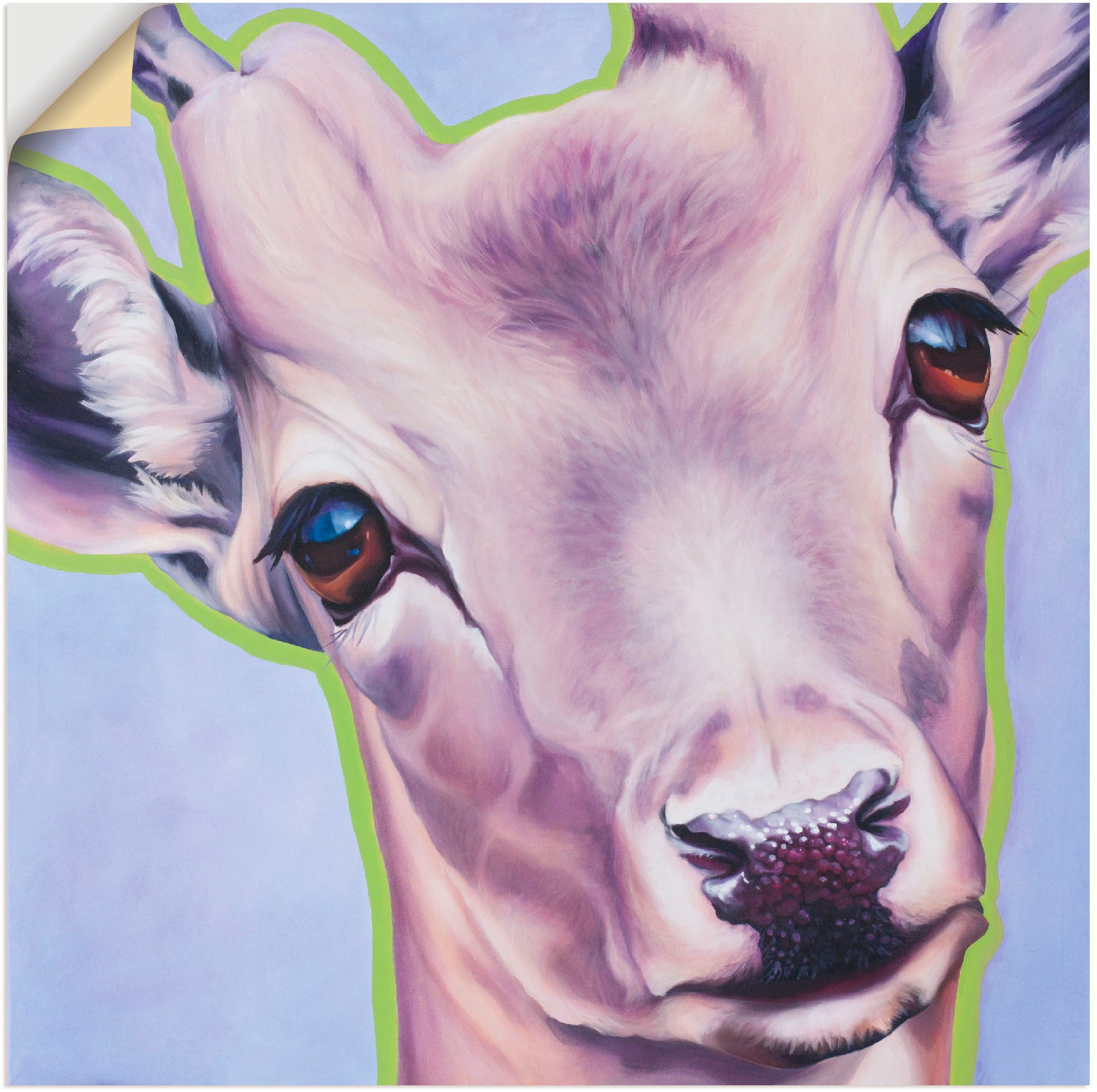 Image of Artland Wandbild »Reh blau«, Wildtiere, (1 St.), in vielen Grössen & Produktarten -Leinwandbild, Poster, Wandaufkleber / Wandtattoo auch für Badezimmer geeignet bei Ackermann Versand Schweiz