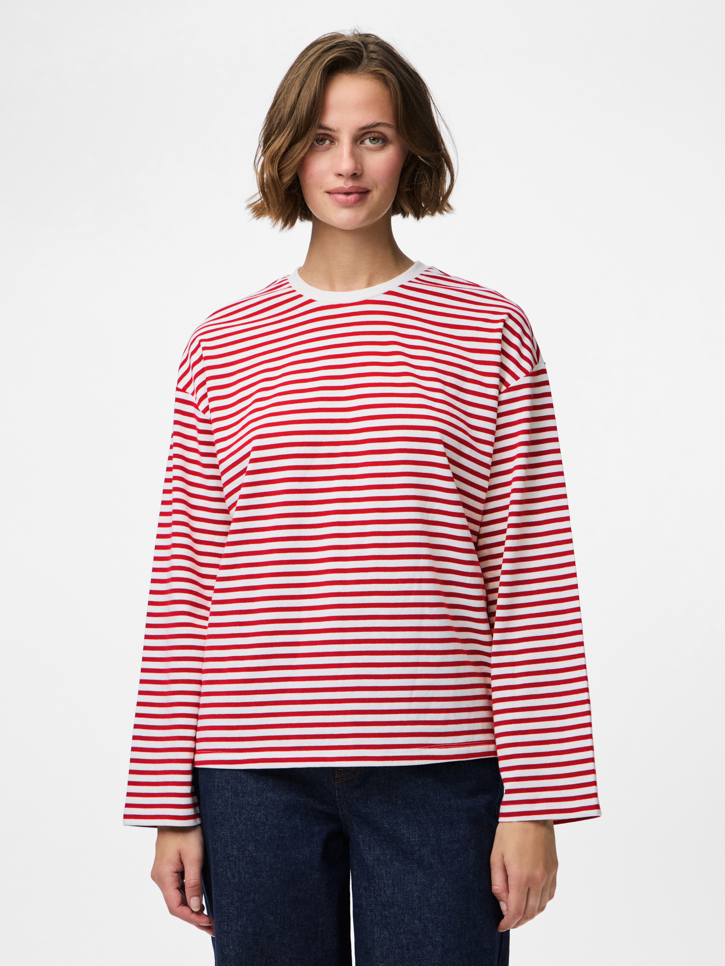 pieces T-shirt à manches longues »PCSADIE LS TOP JRS NOOS« mélange de coton, oversize