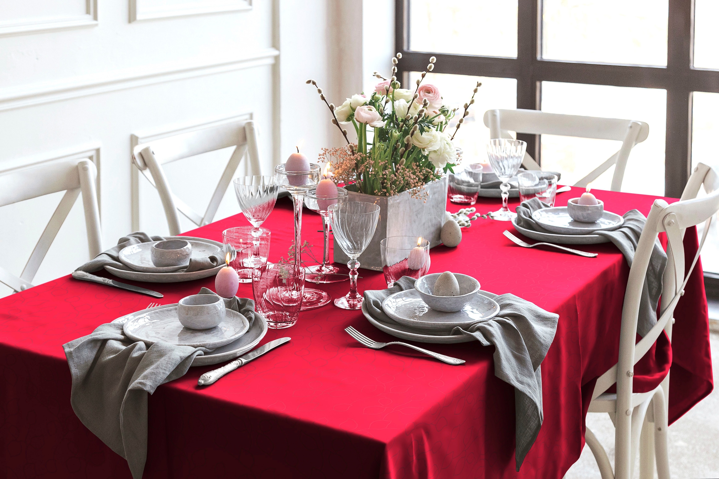 Wirth Tischdecke »Westport« Made in Germany, Jacquard Dekostoff, Blatt-Design, Pflegeleicht